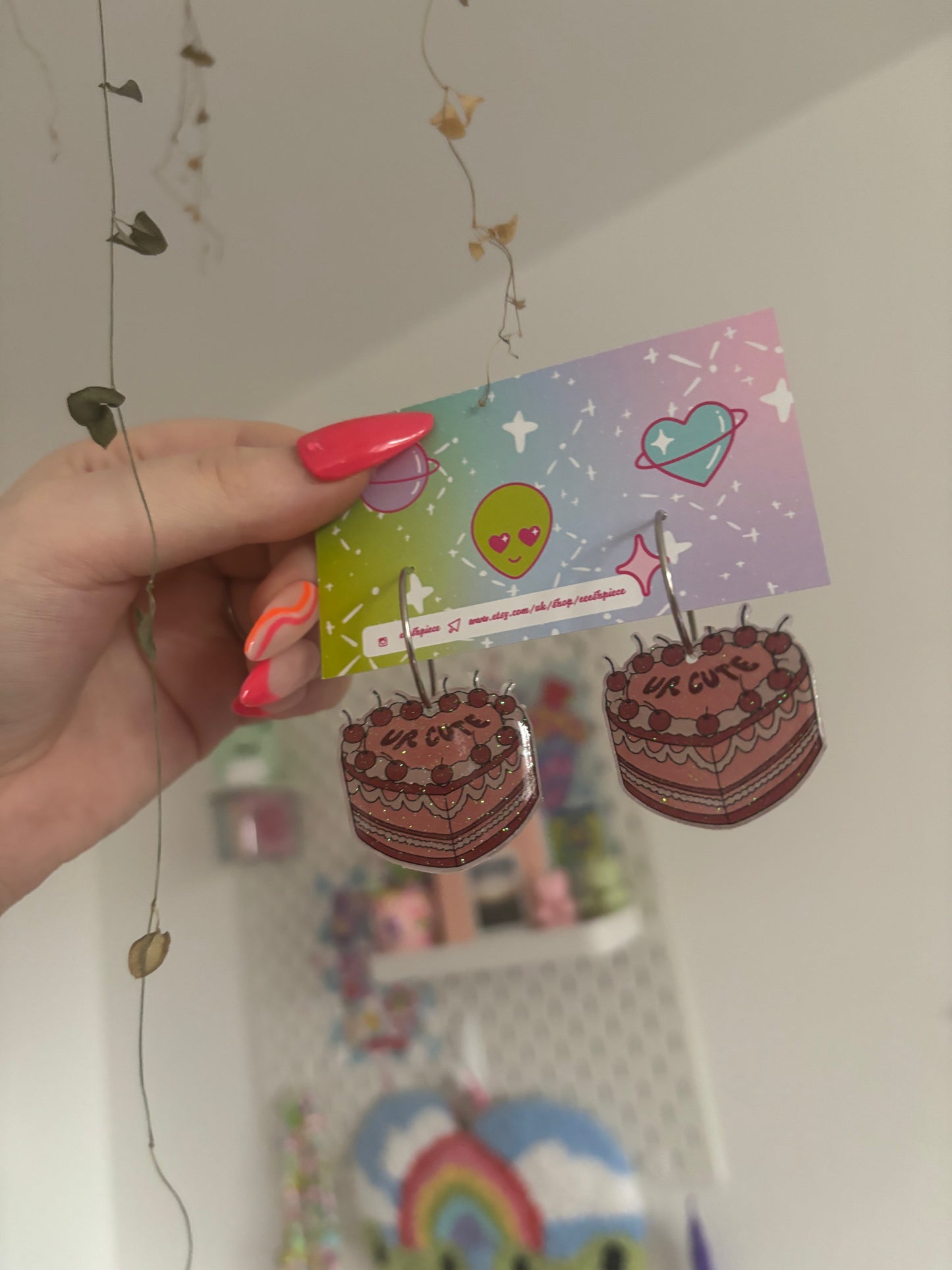 Ur cute retro cake earrings