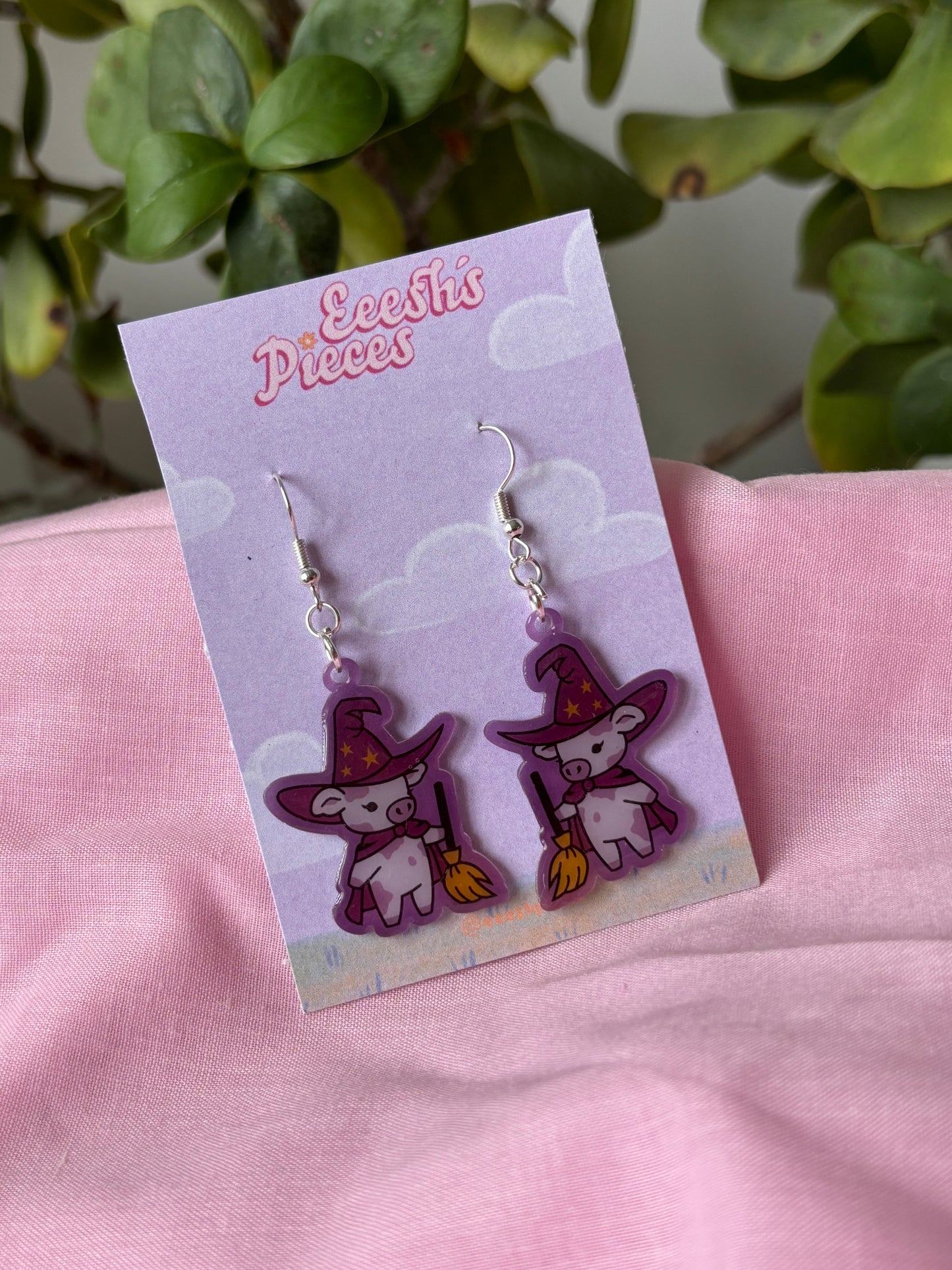 Witch cow earrings