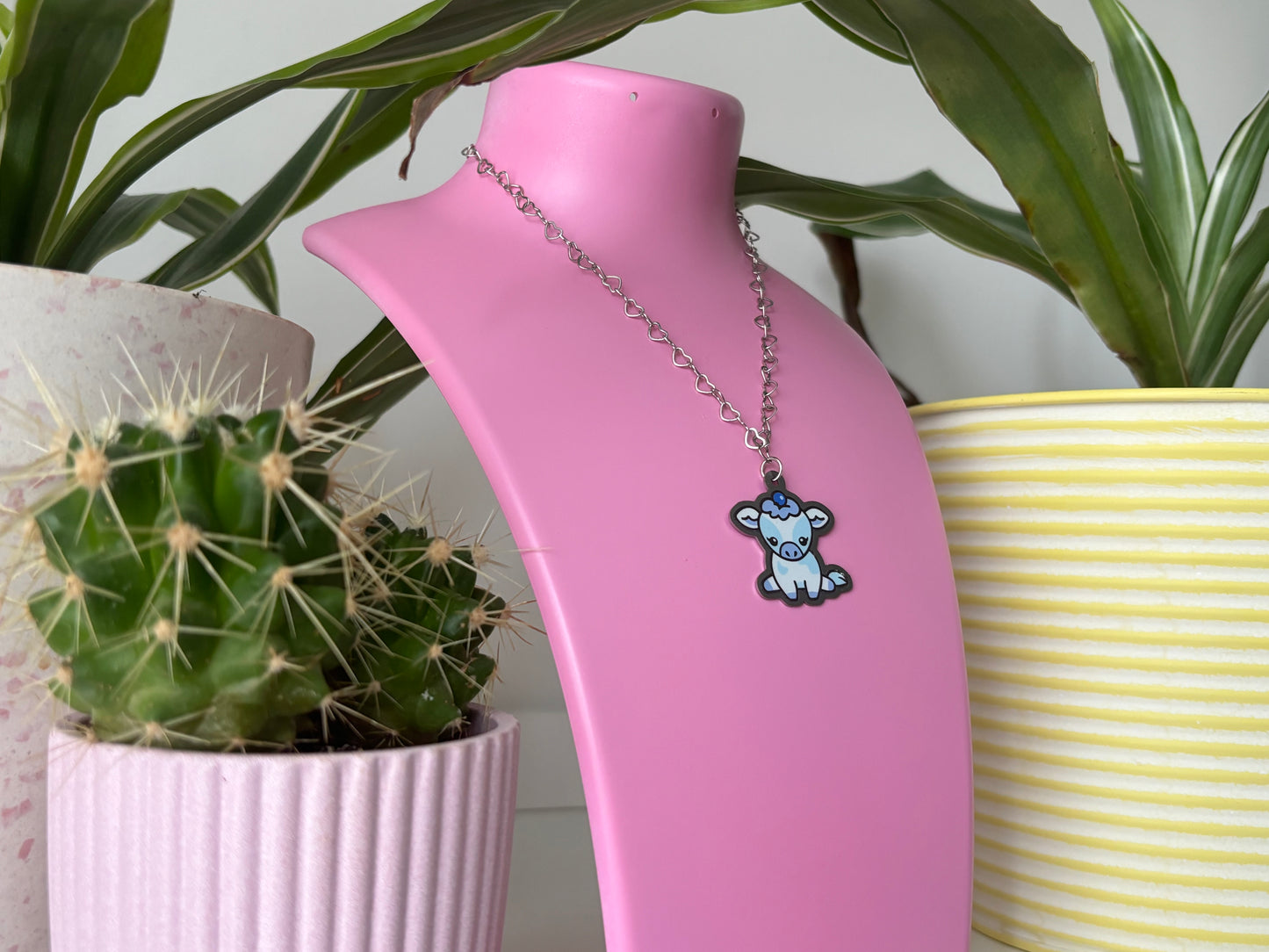 Stainless steel cow necklace
