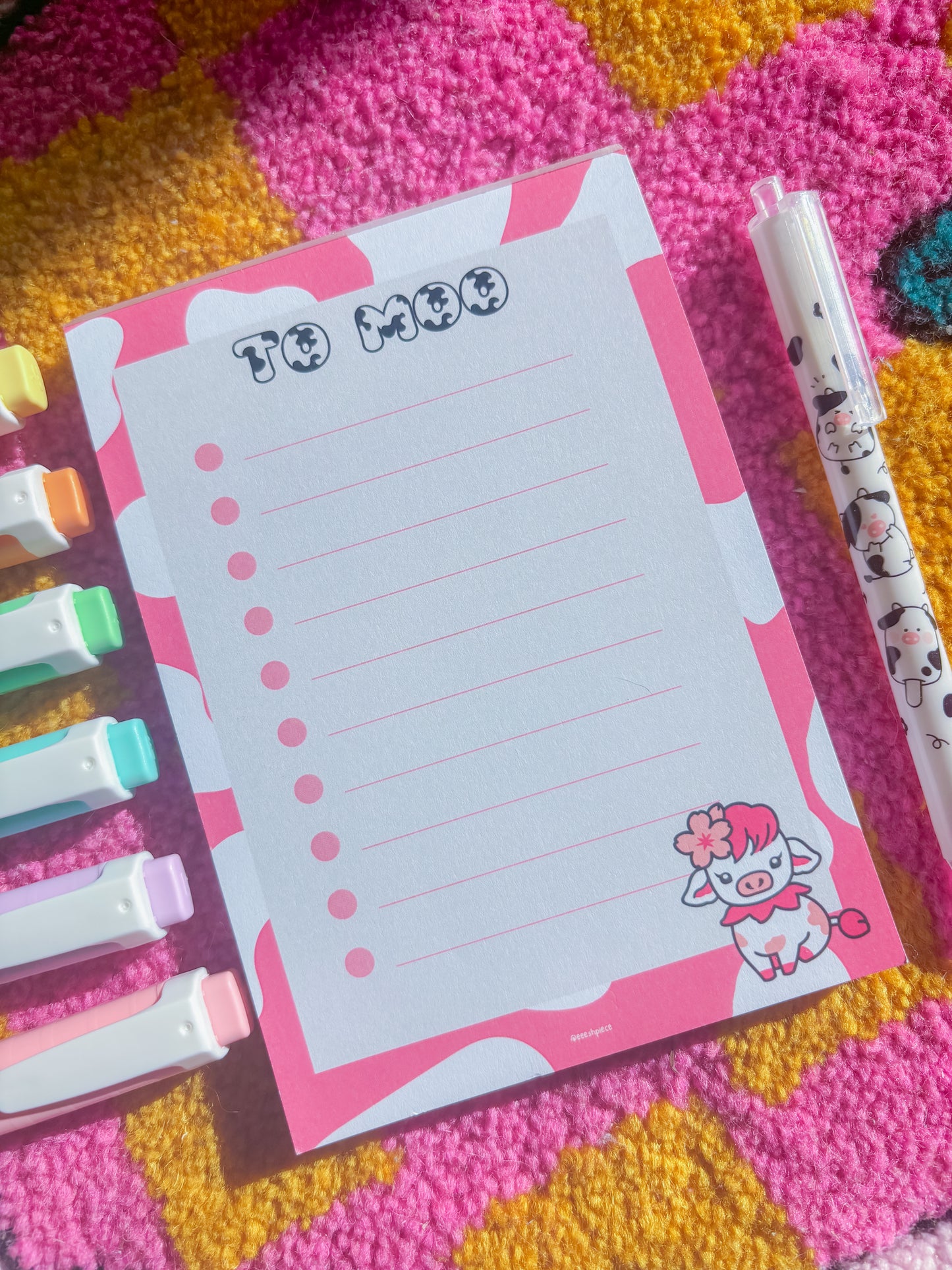 Sakura cow notepad