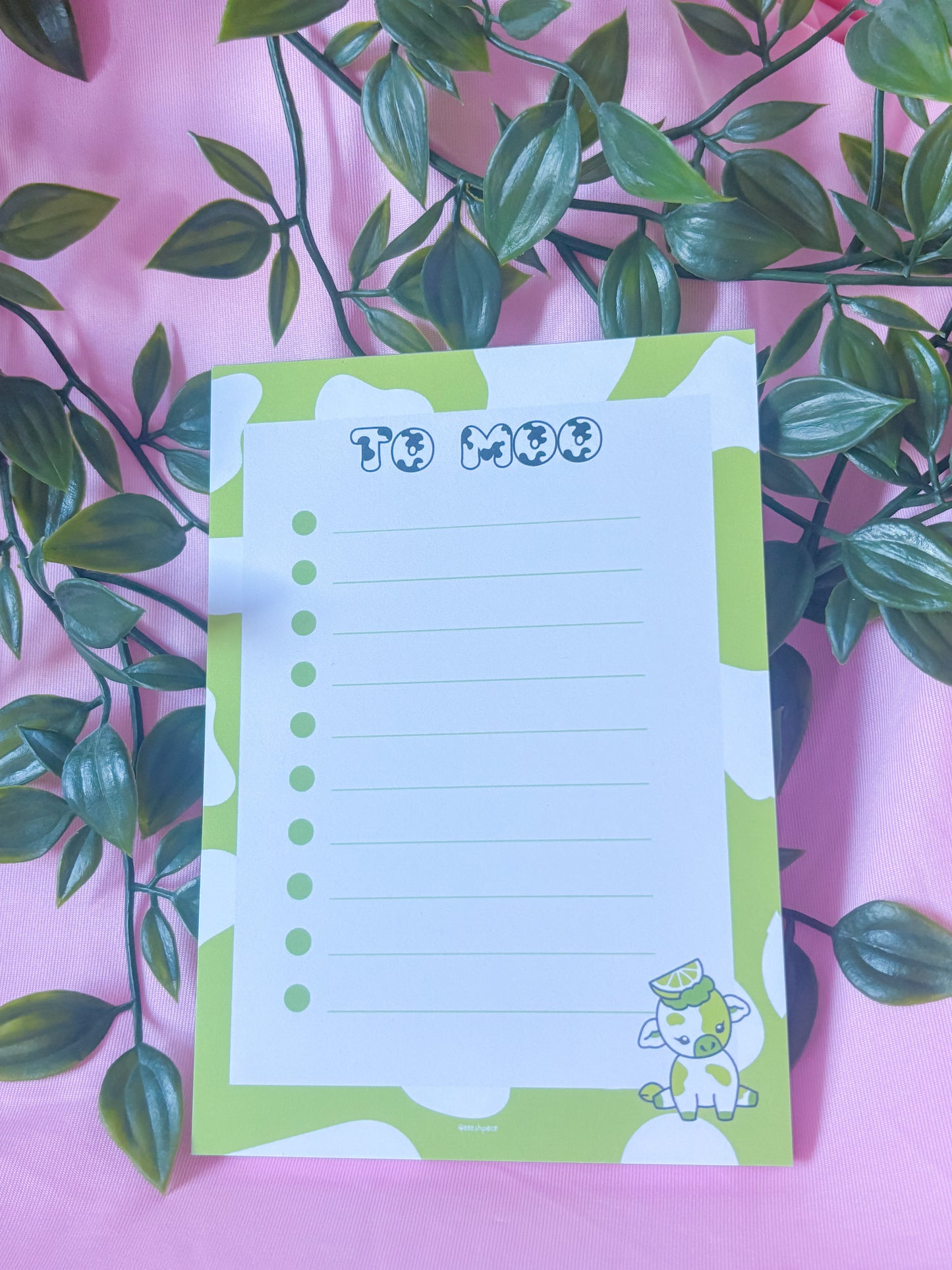 Lime cow notepad