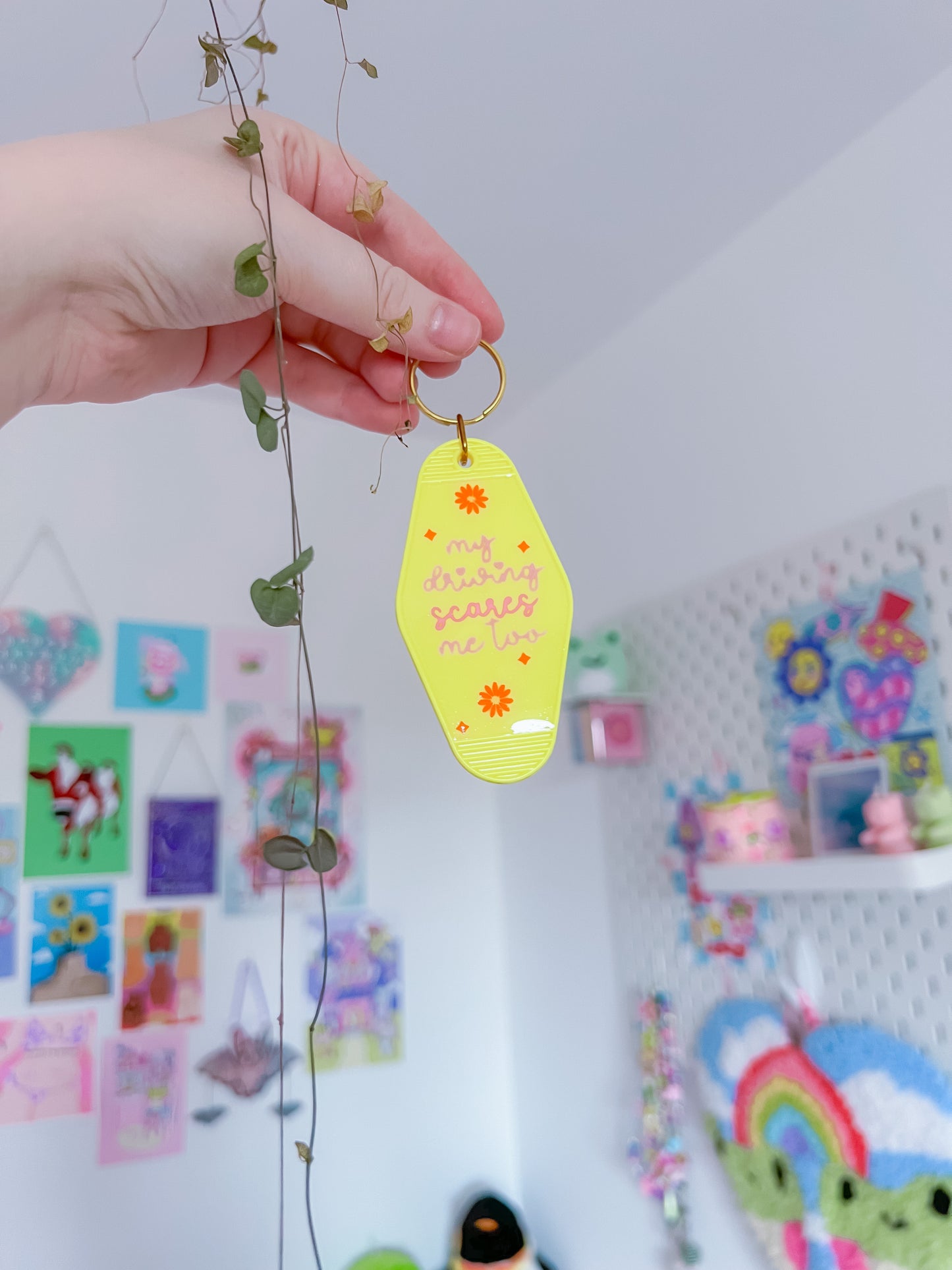 Pastel motel keyring