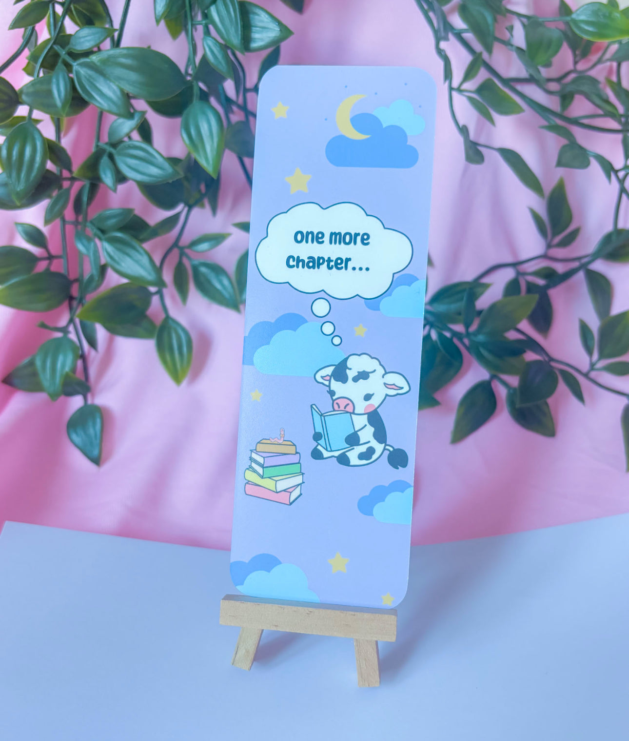 Bookish cow bookmark