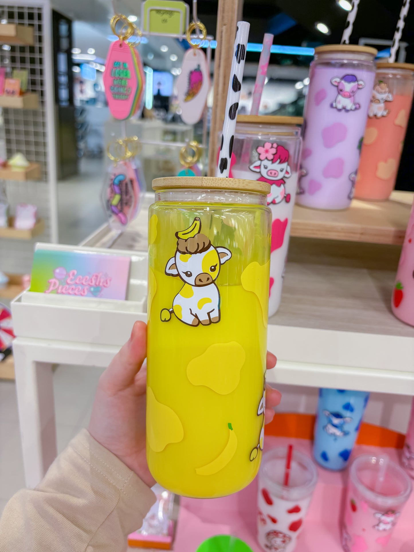 Banana cow libbey snowglobe can