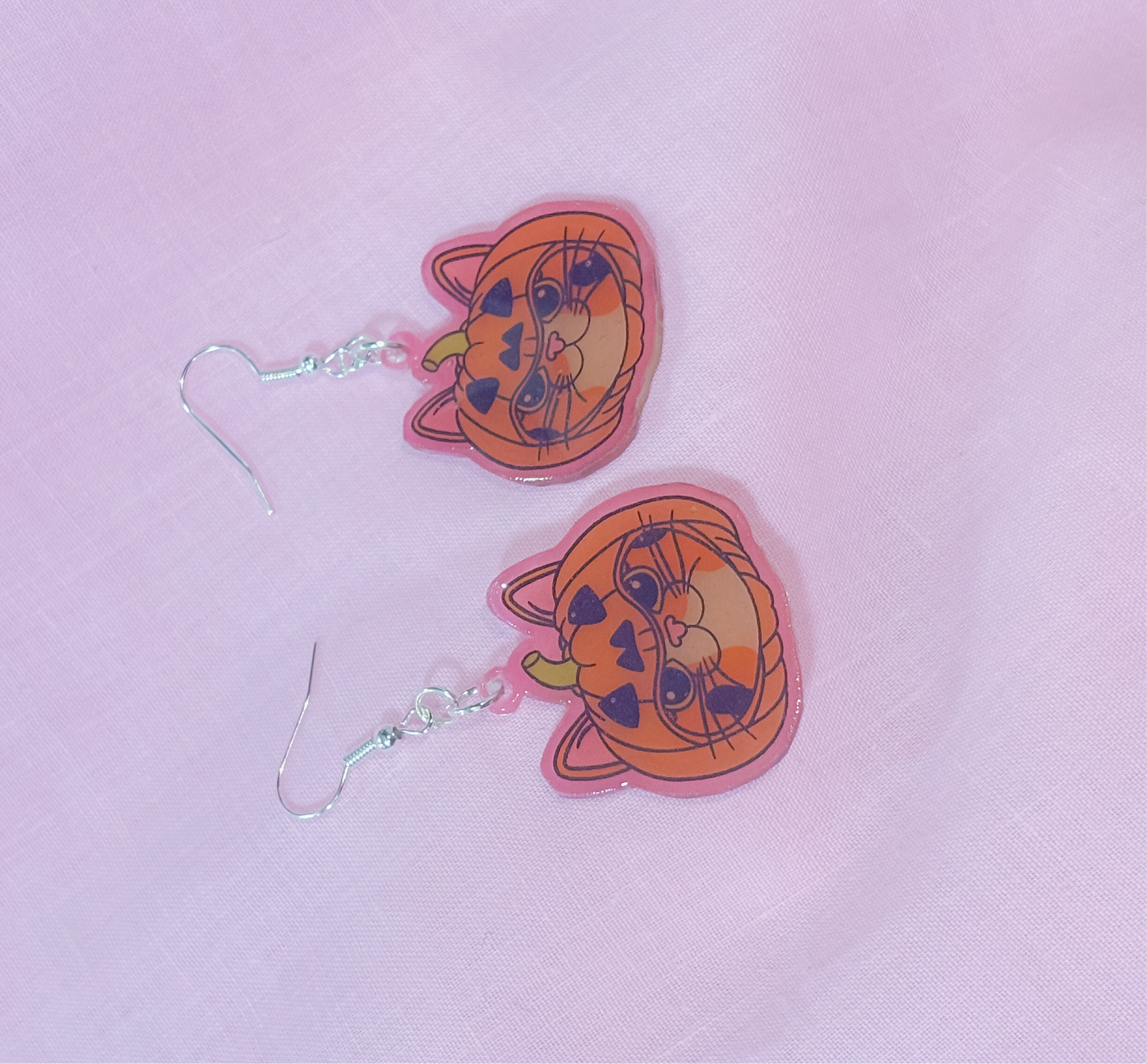 Pumpkin cats earrings