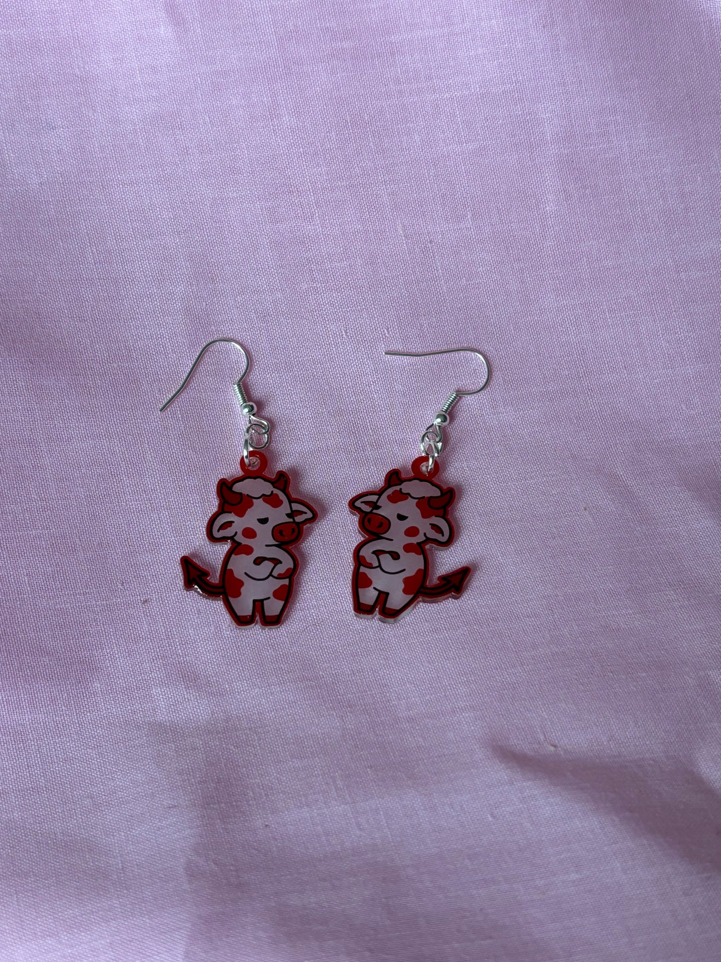 Devil cow earrings