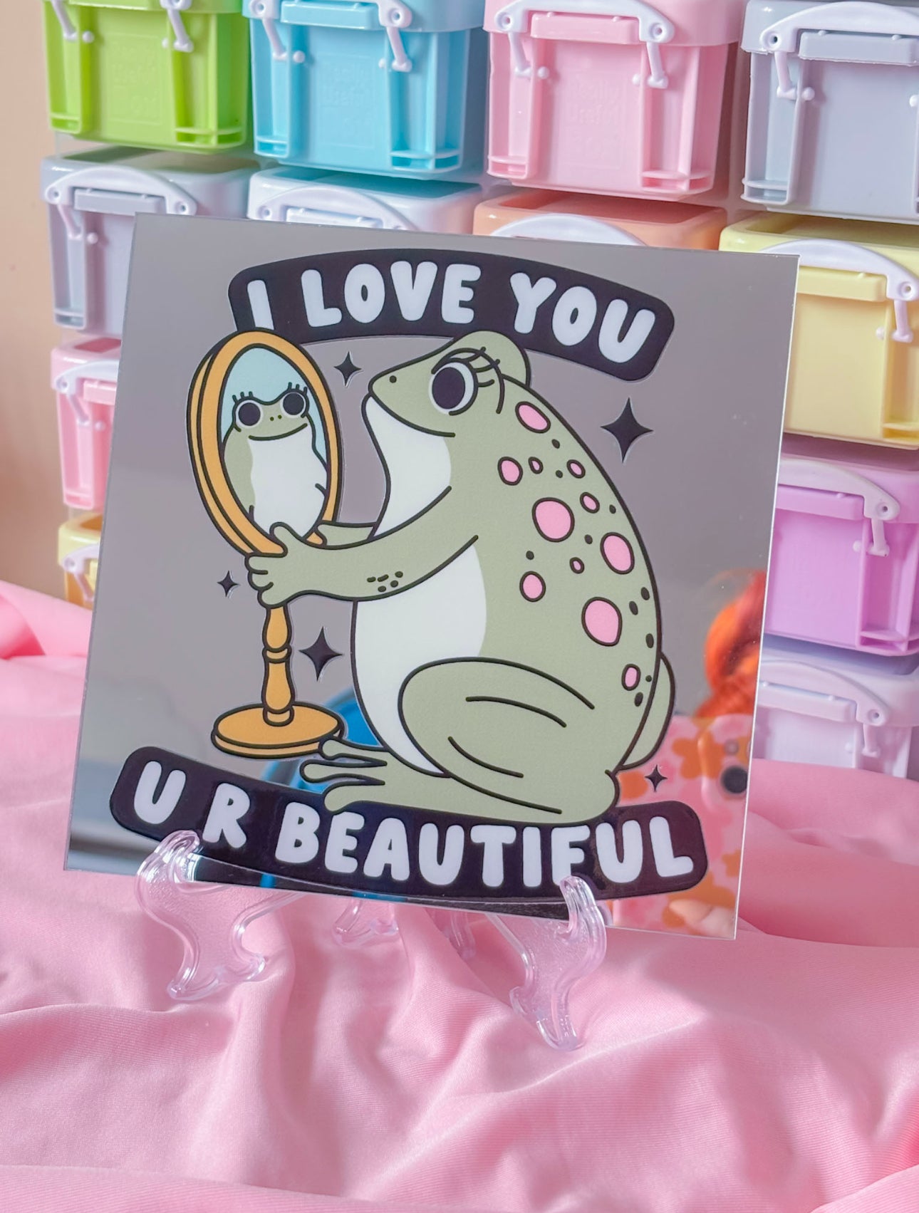 Square self love froggie mirror
