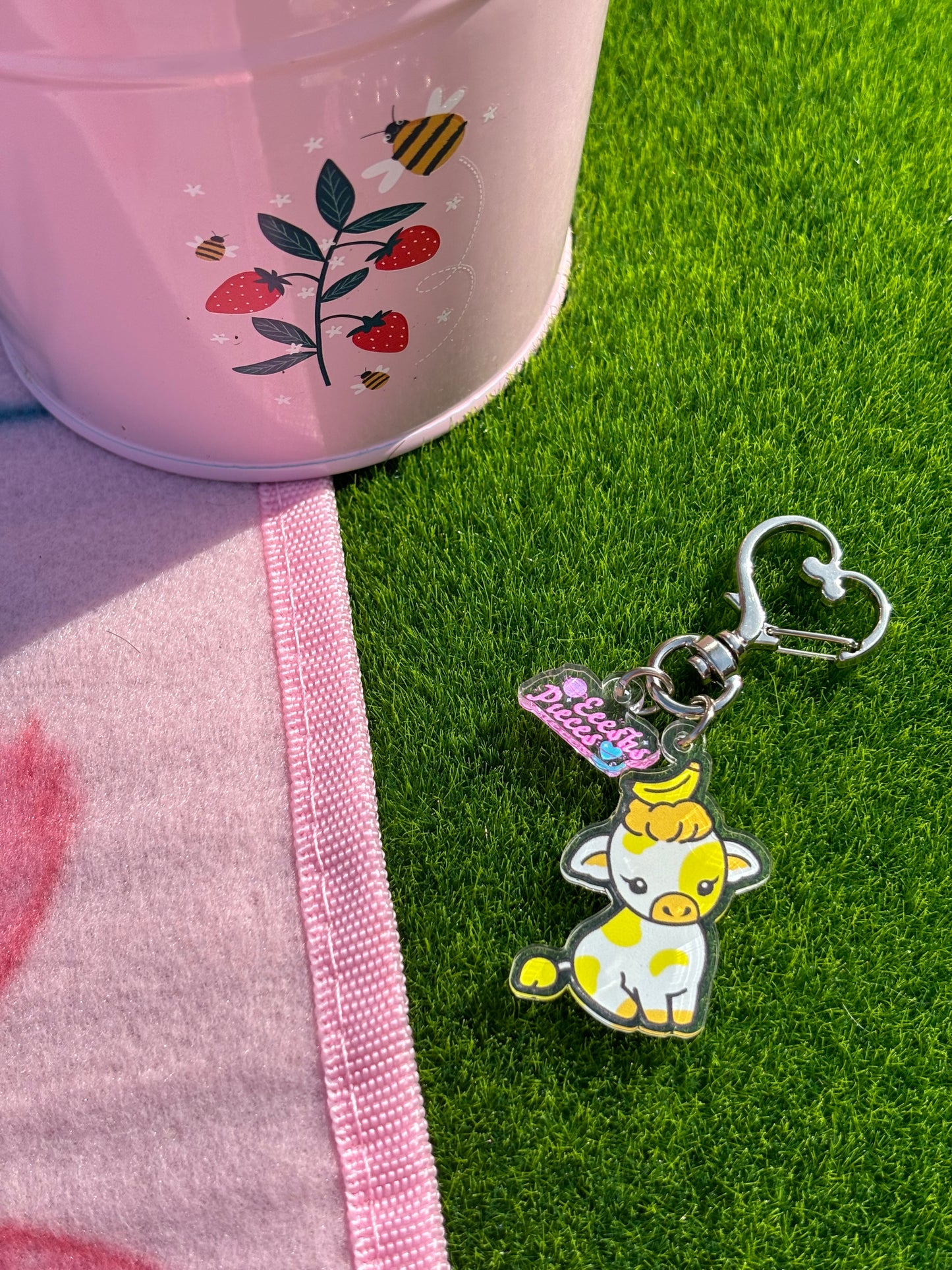 Acrylic cow keyring - 10 options!
