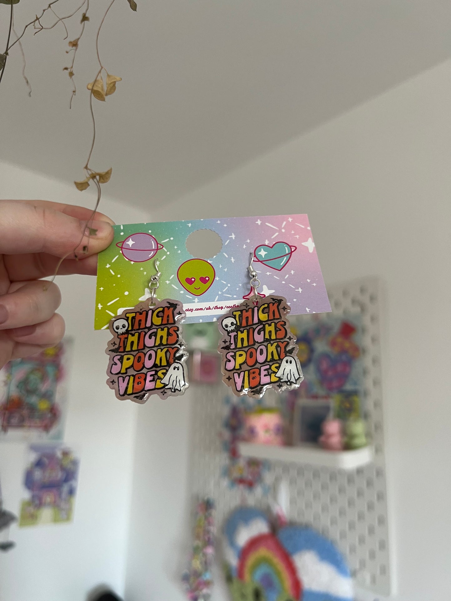 Thick thighs spooky vibes earrings