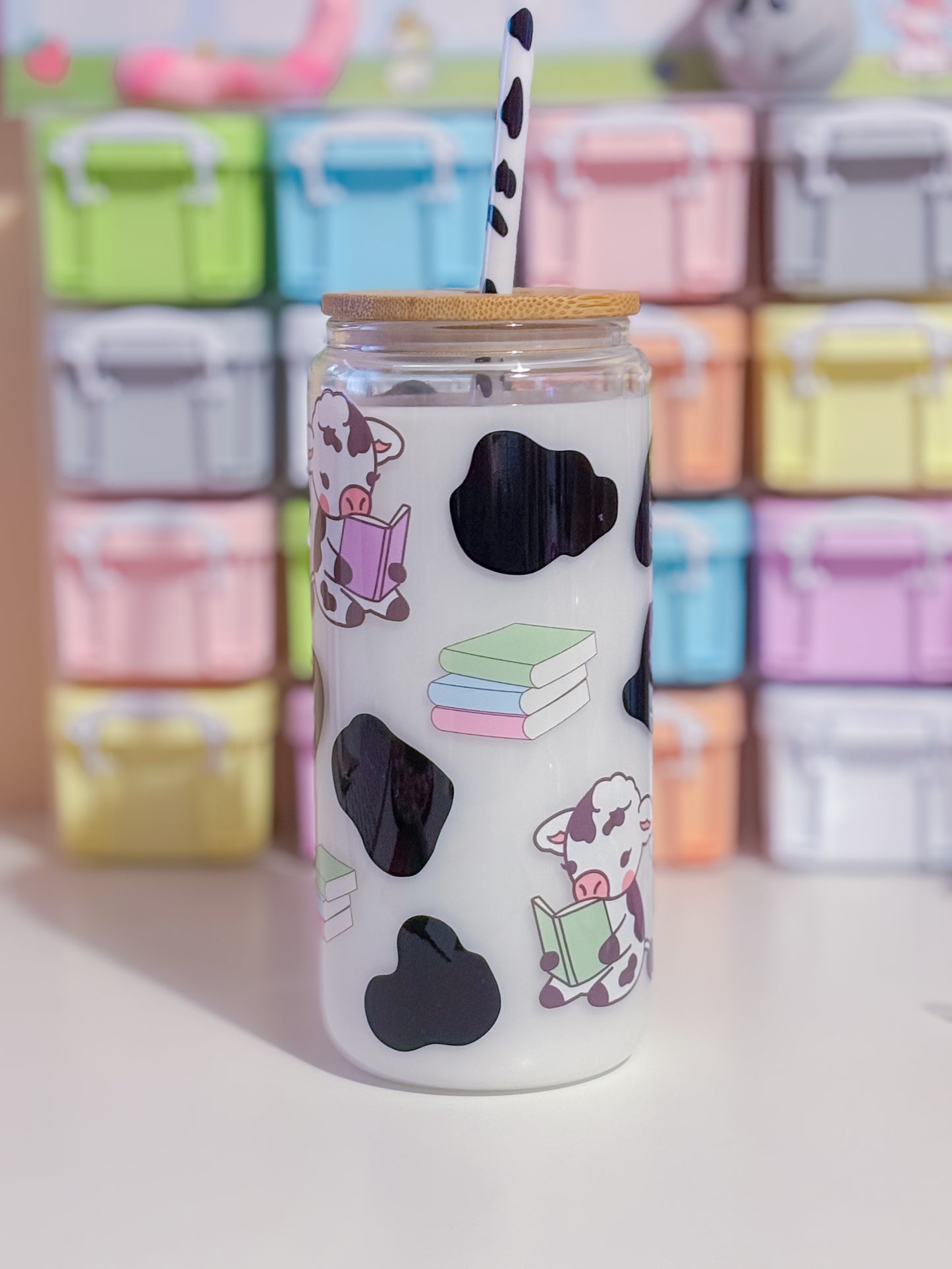 Bookish cow milkglobe
