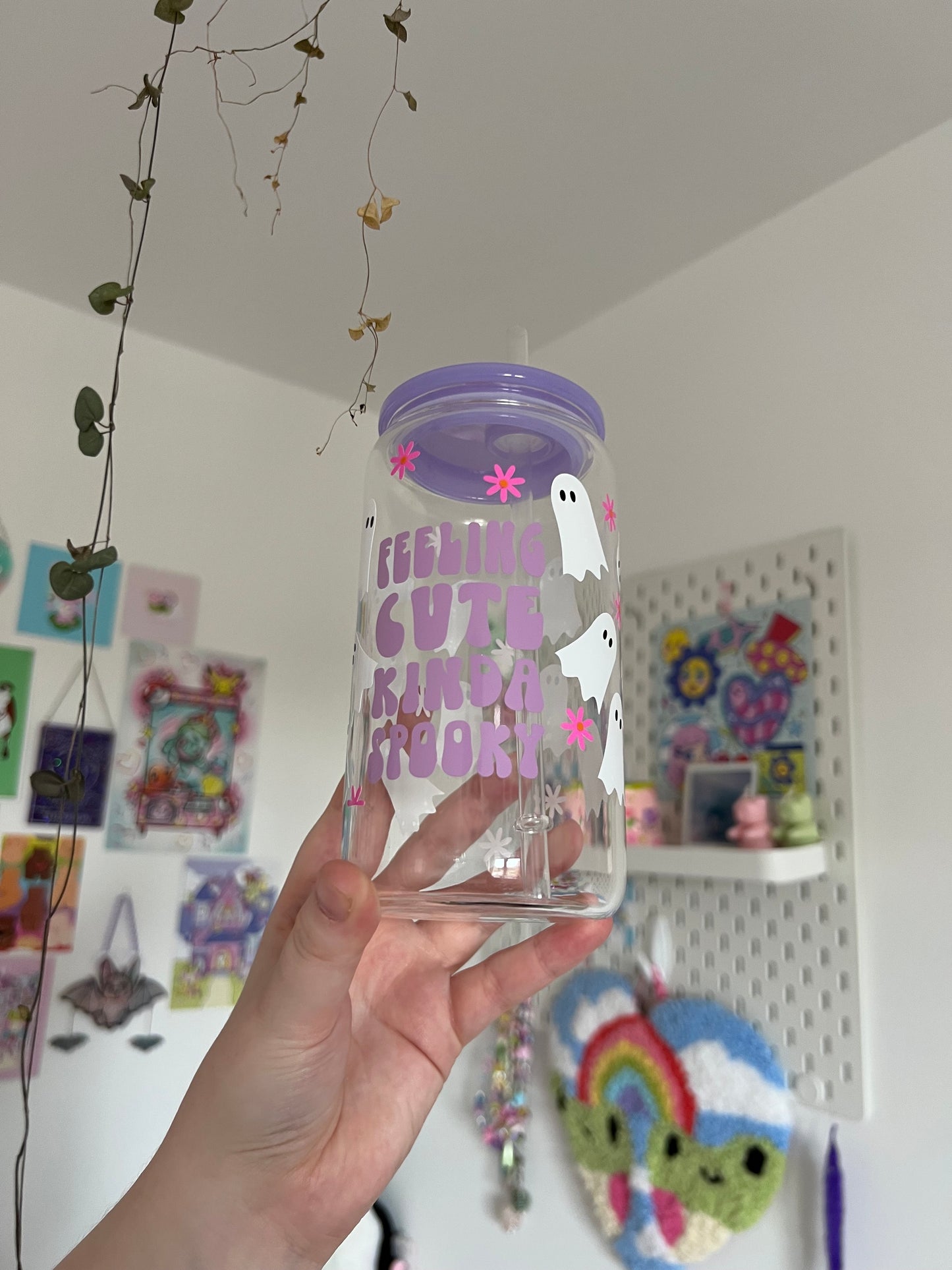 Feelin cute kinda spooky ghost Libbey glass