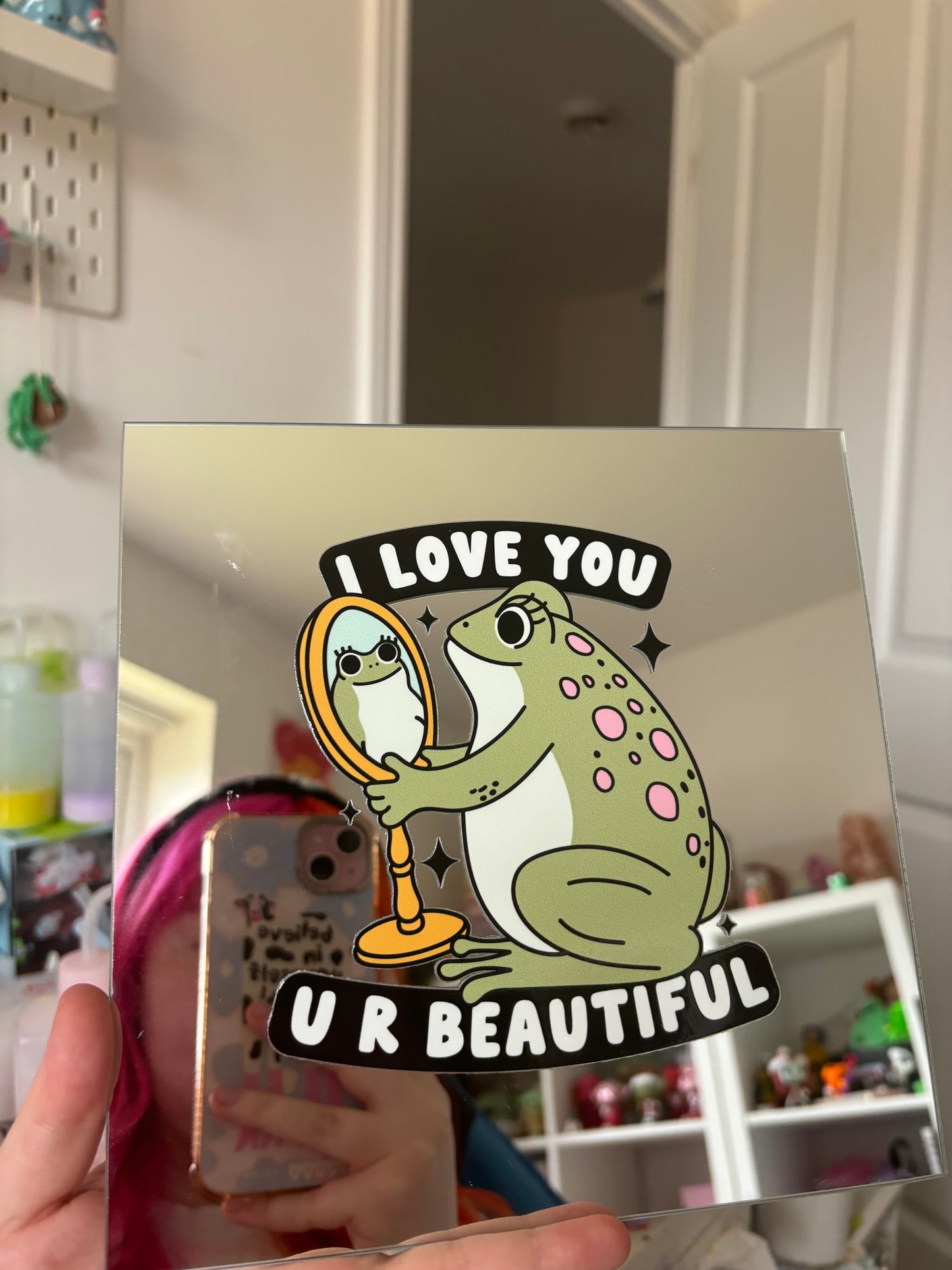 Square self love froggie mirror