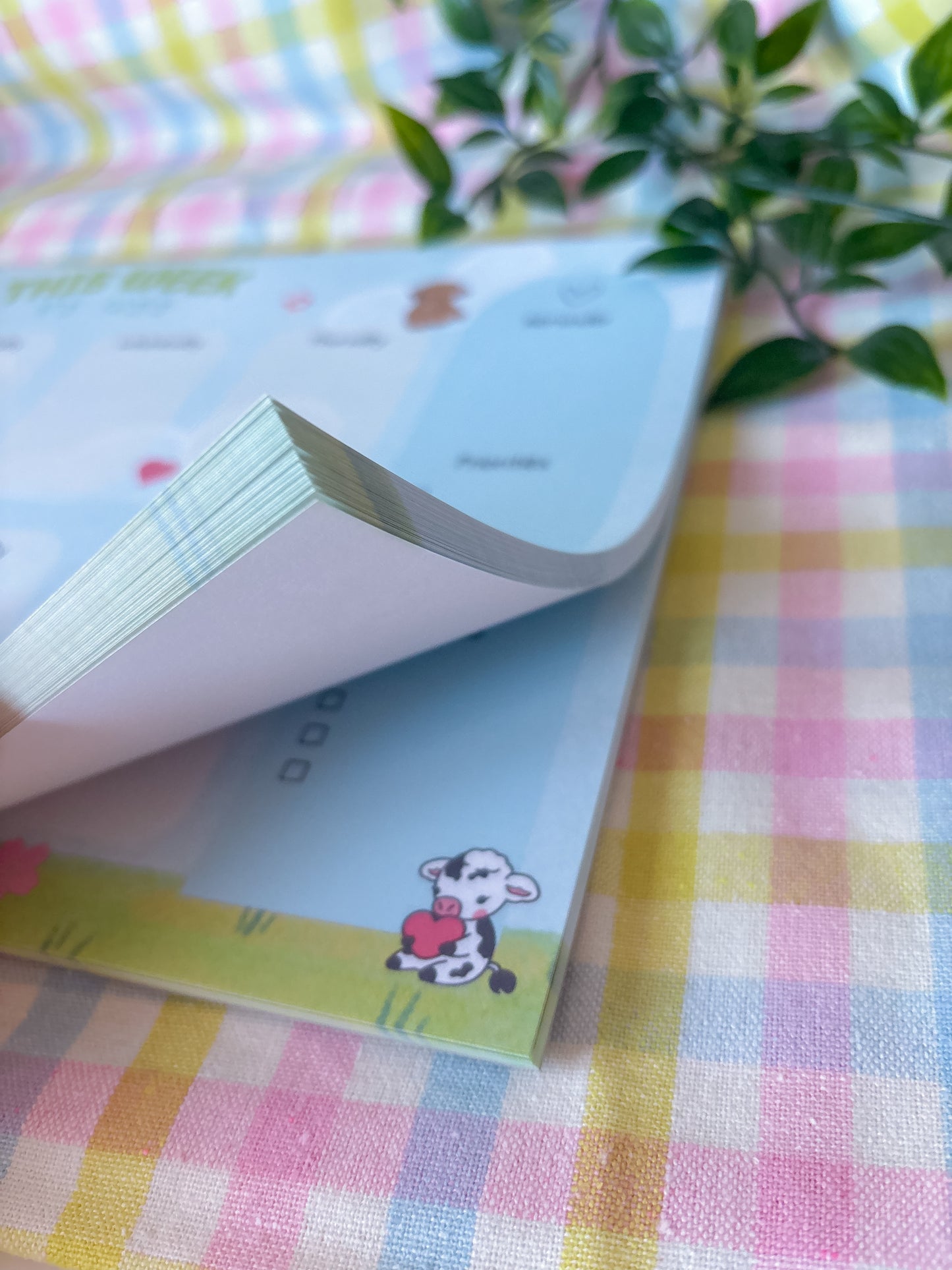 Kawaii cows weekly desk planner READ DESCRIPTION