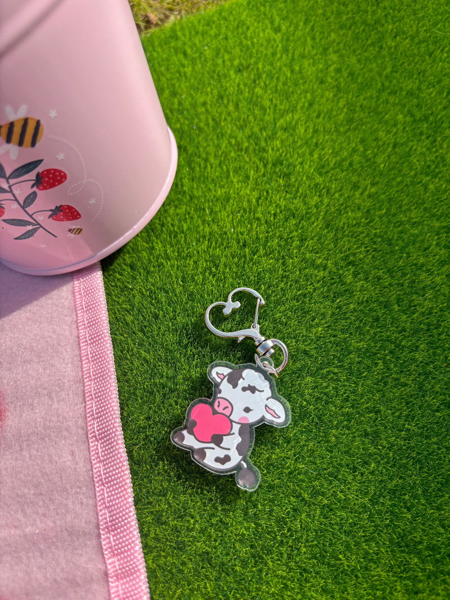 Acrylic cow keyring - 10 options!
