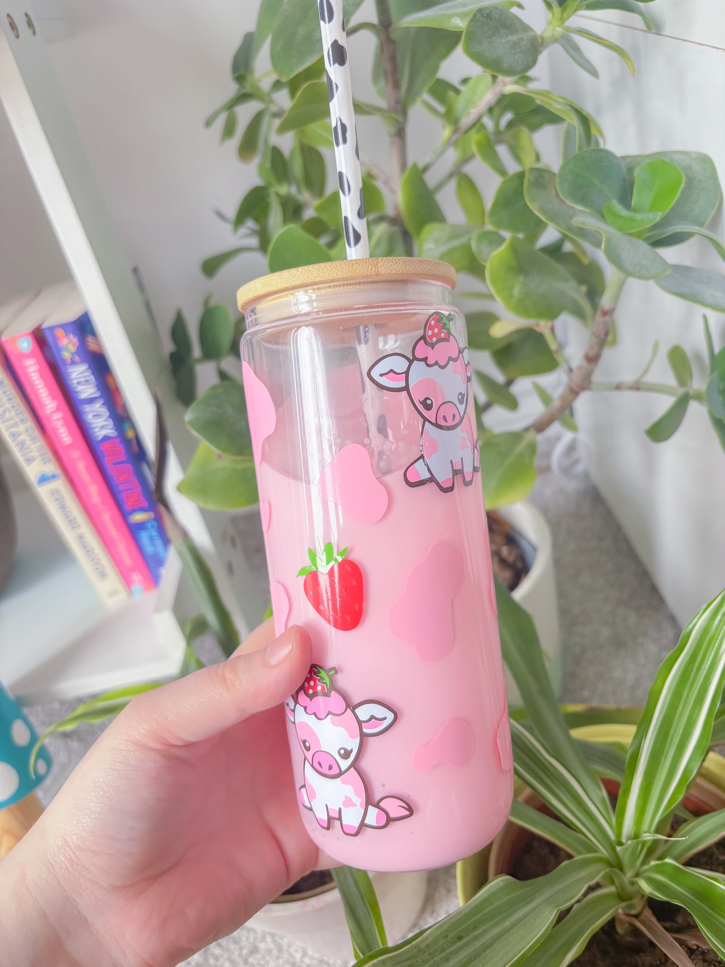 Fruit cow Libbey glass can