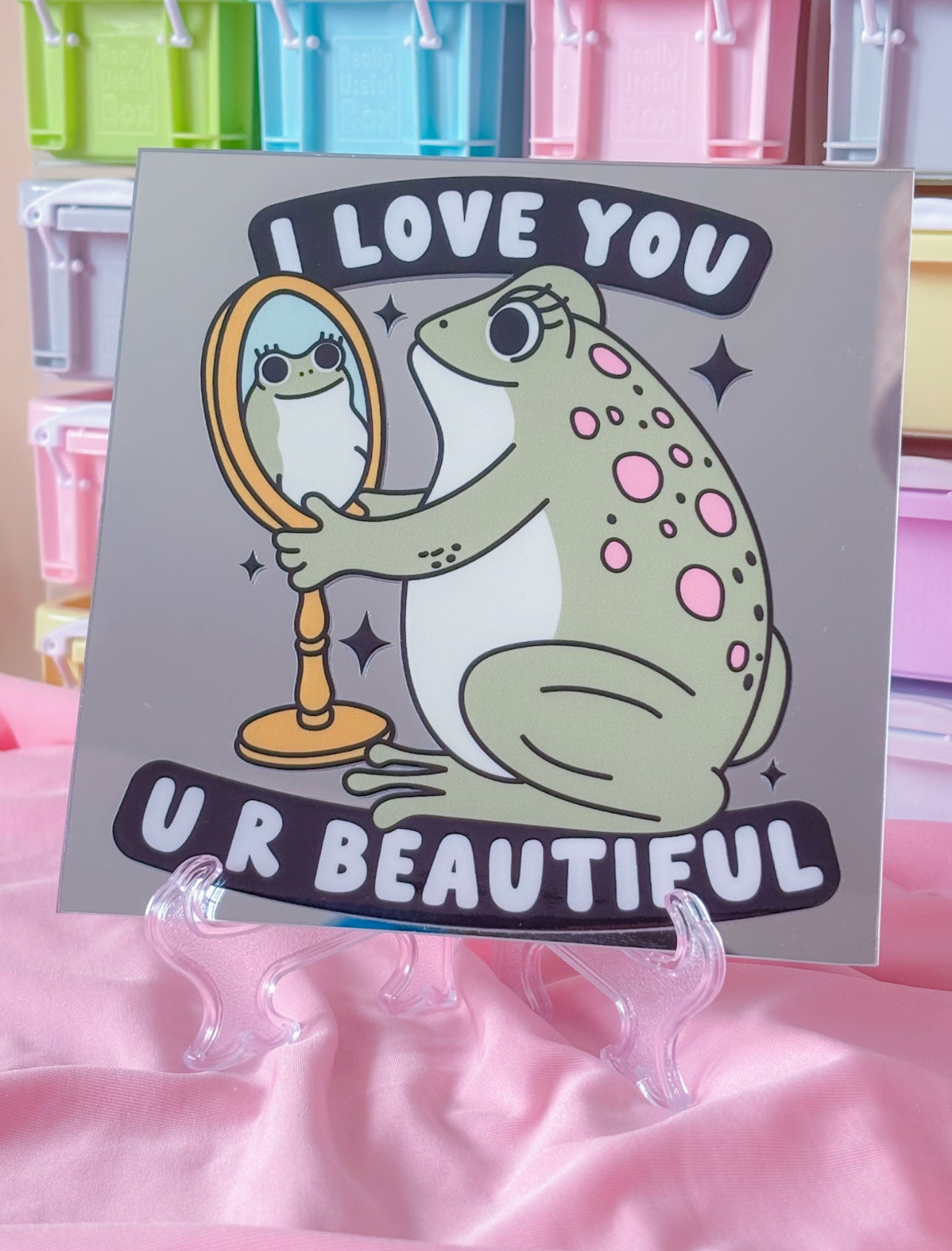 Square self love froggie mirror