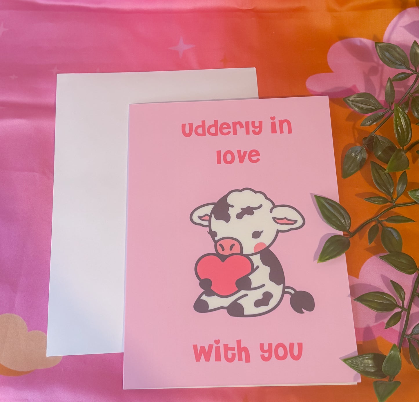 Udderly in love, greetings card