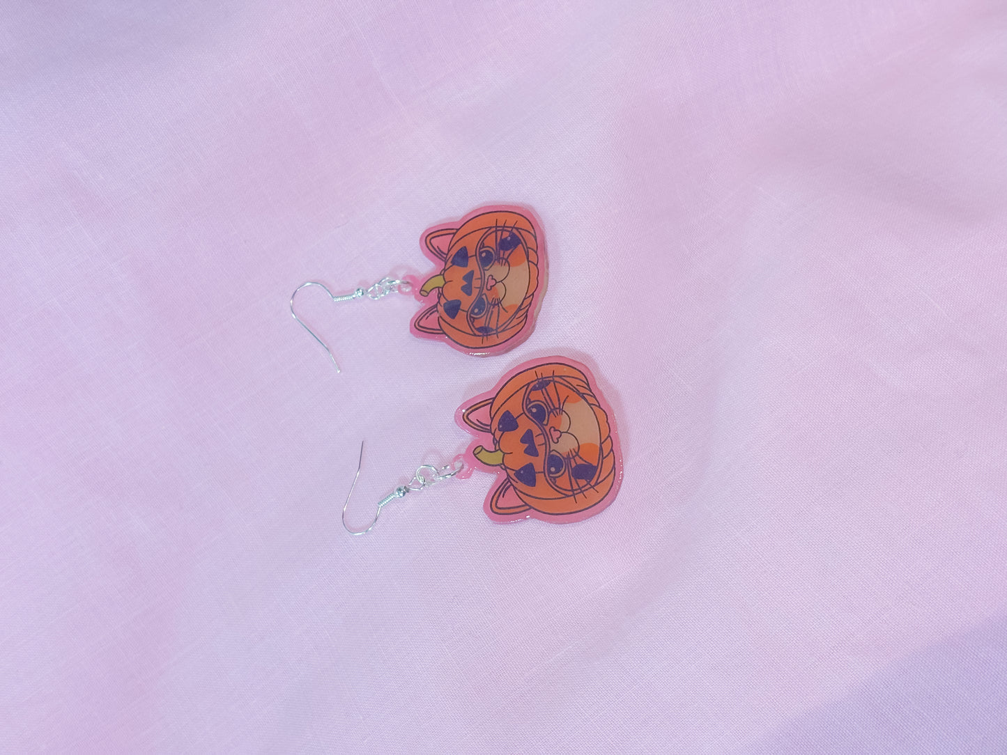 Pumpkin cats earrings