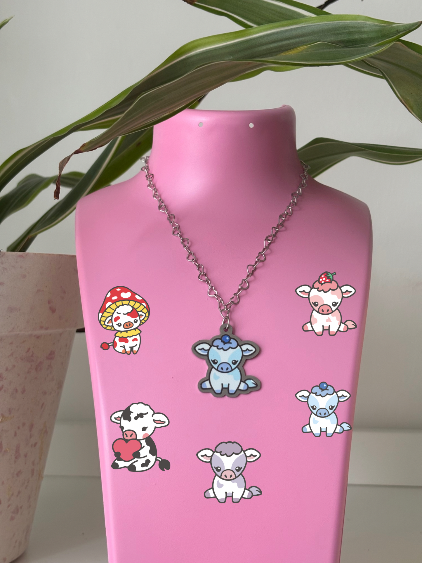 Stainless steel cow necklace
