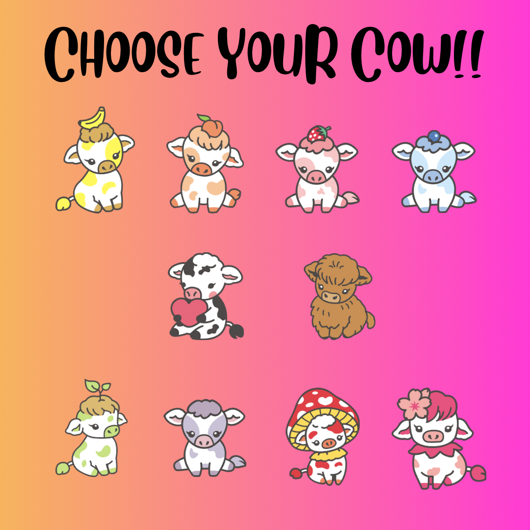 CUSTOM cow pronoun pin badge
