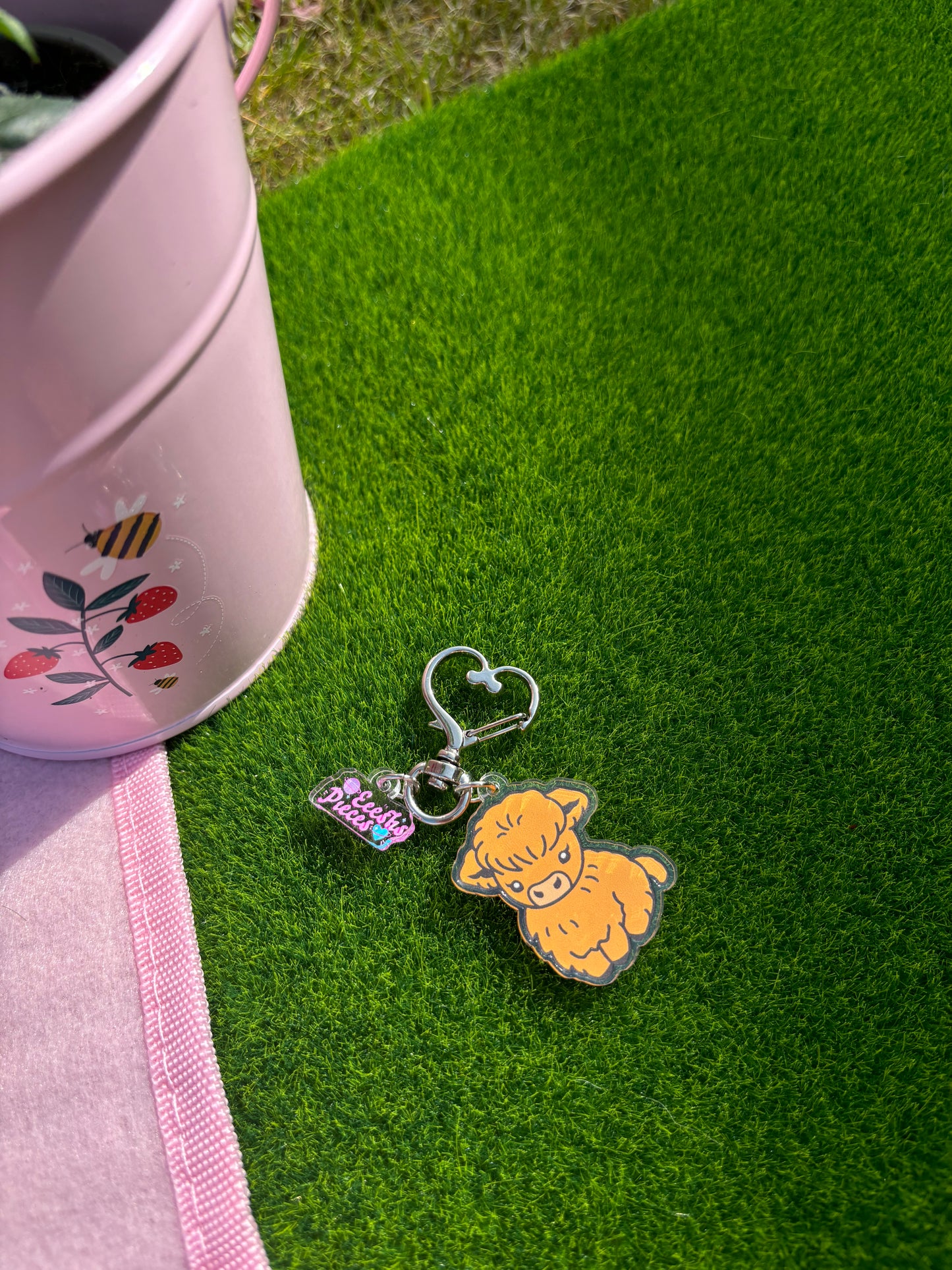 Acrylic cow keyring - 10 options!