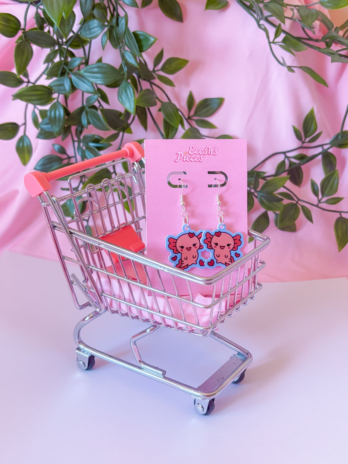 Axolotl love earrings