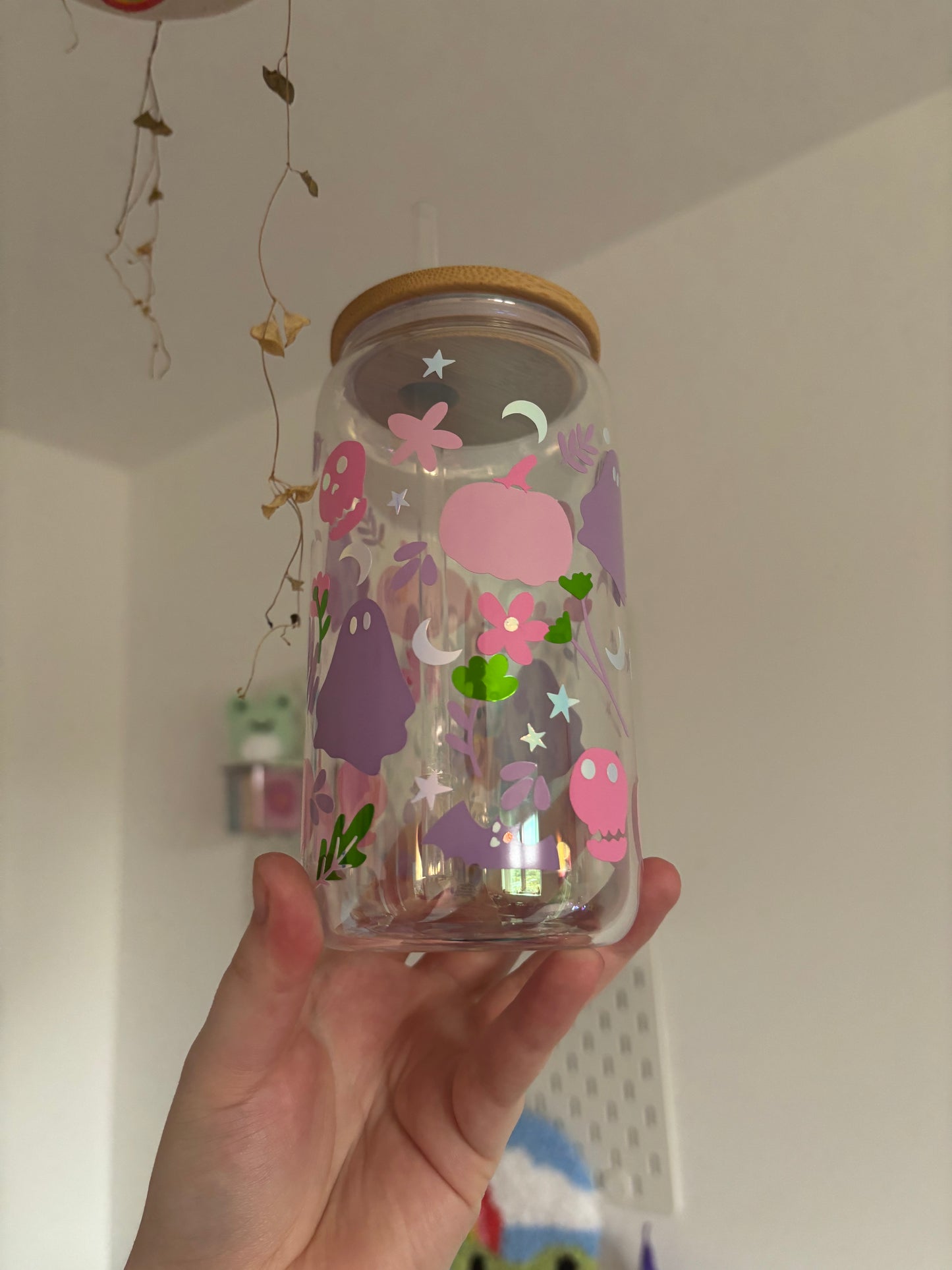 Pastel ghouls iridescent glass can