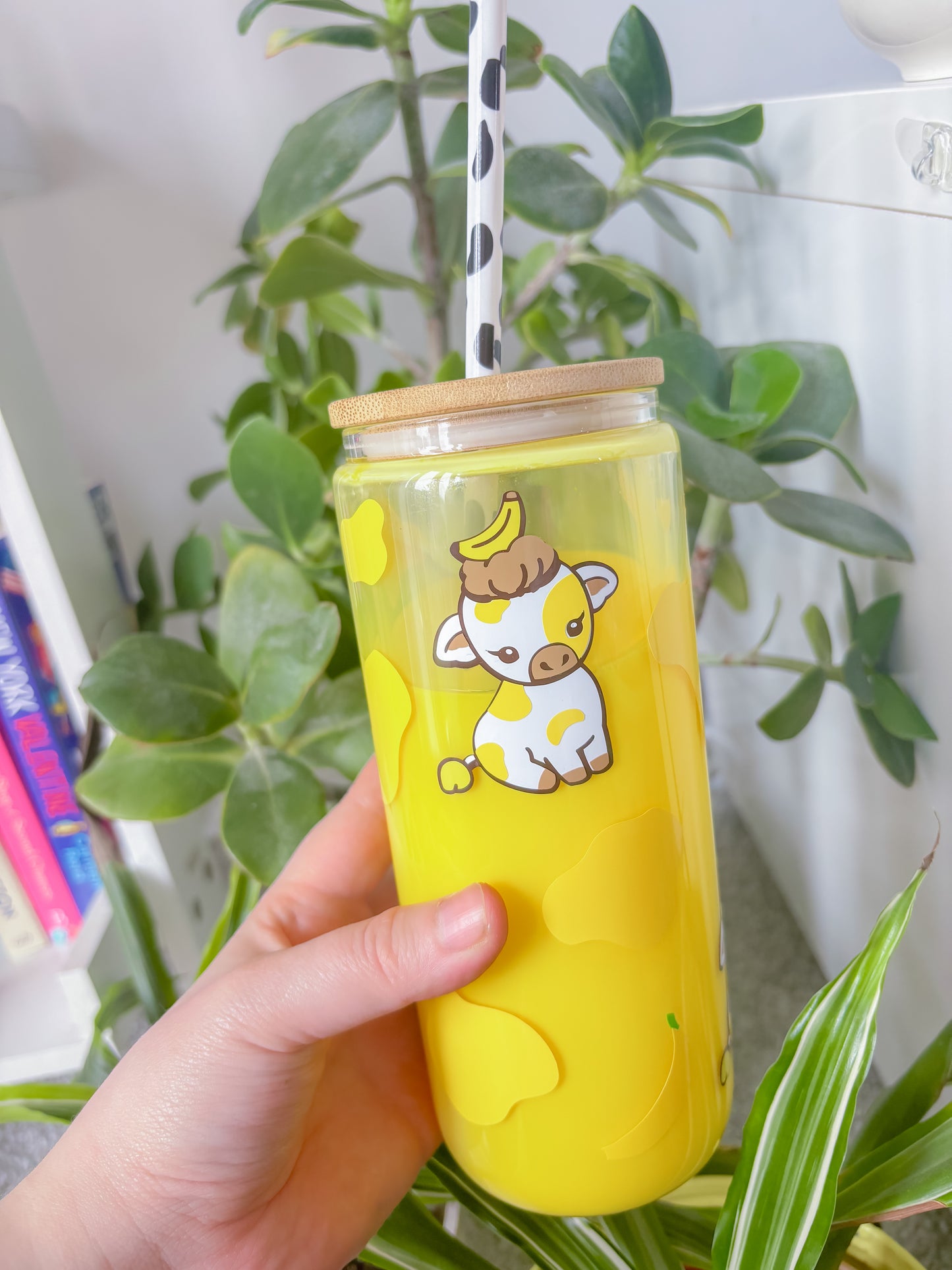 Fruit cow Libbey glass can