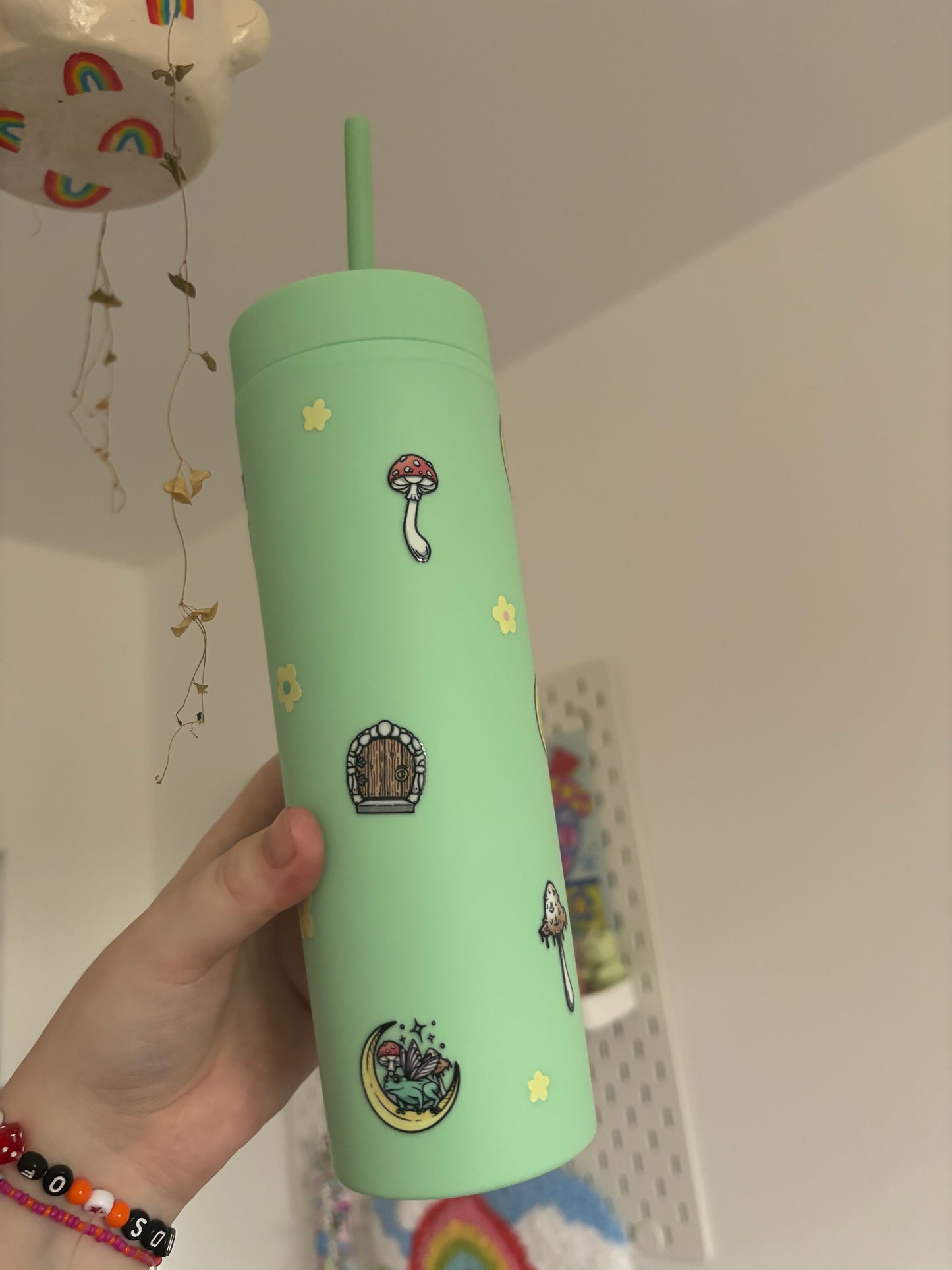 Frogs & shrooms acrylic tumbler