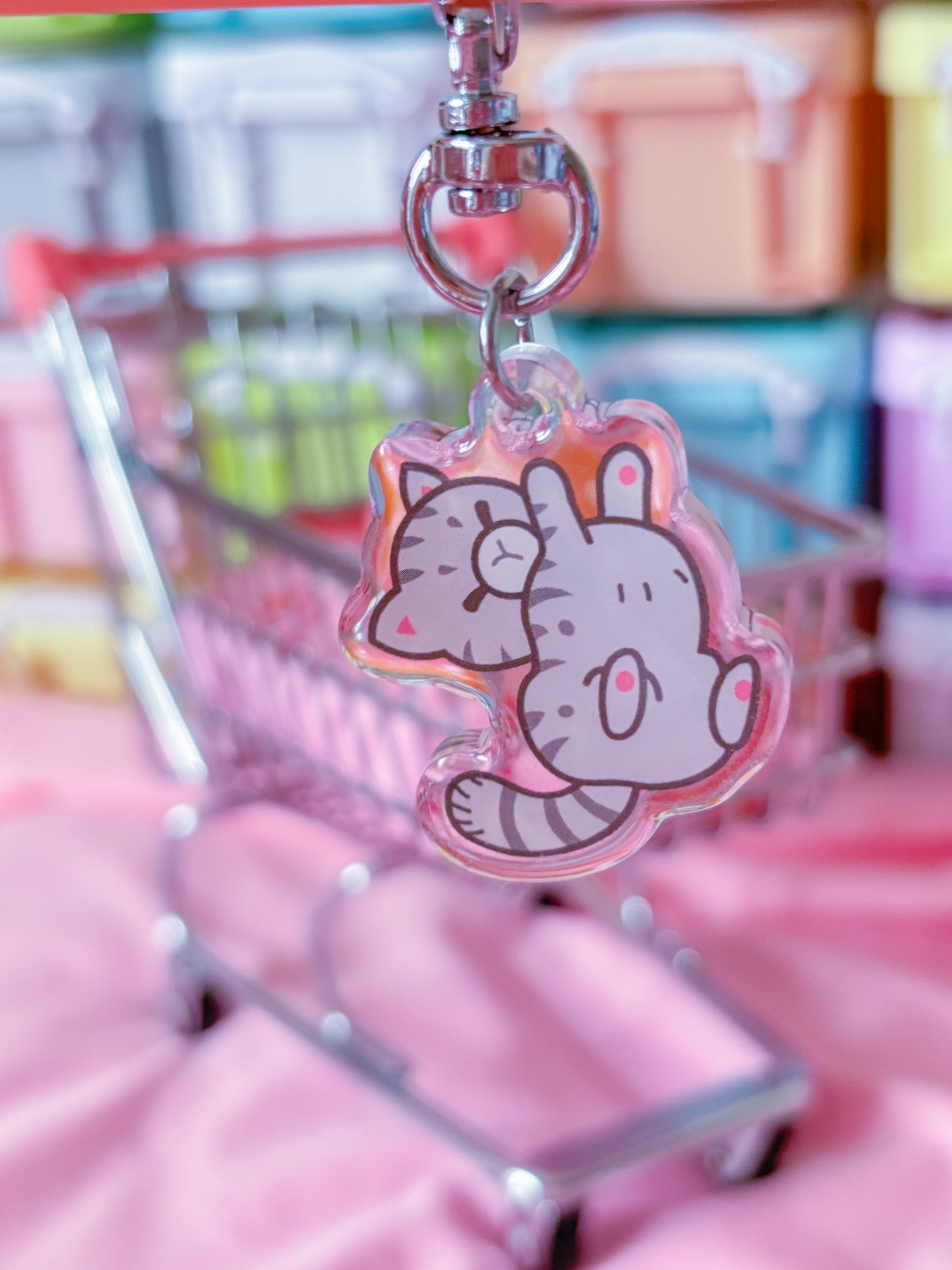 Kawaii kitty acrylic keychain