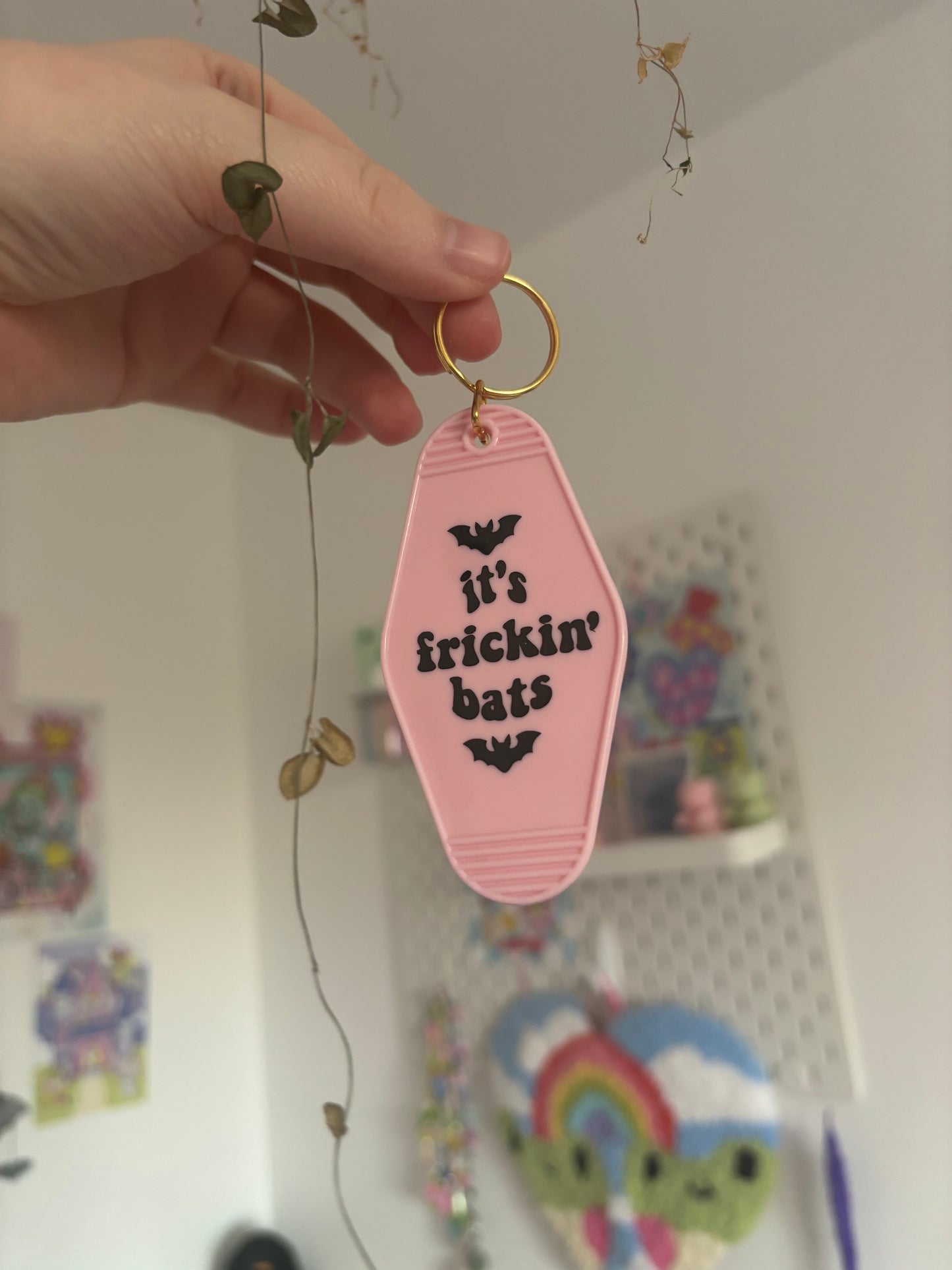 It’s frickin bats motel keychain