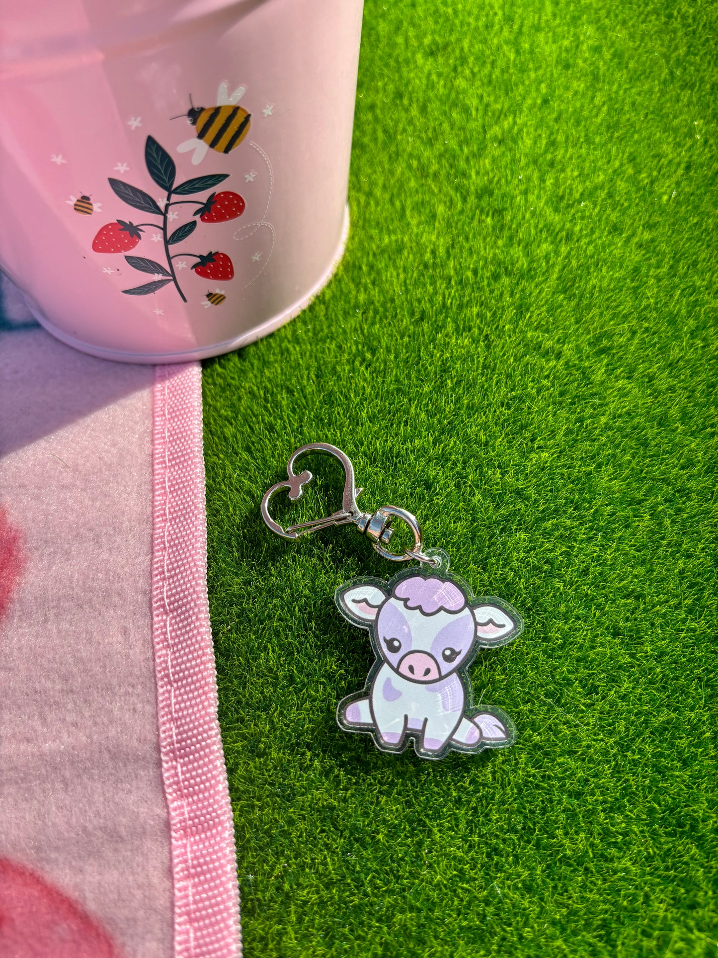 Acrylic cow keyring - 10 options!