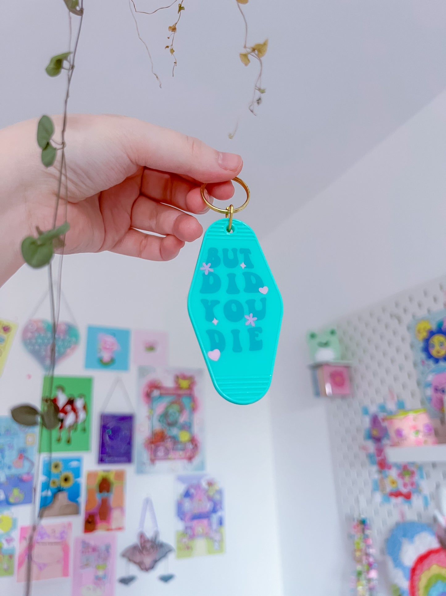 Pastel motel keyring
