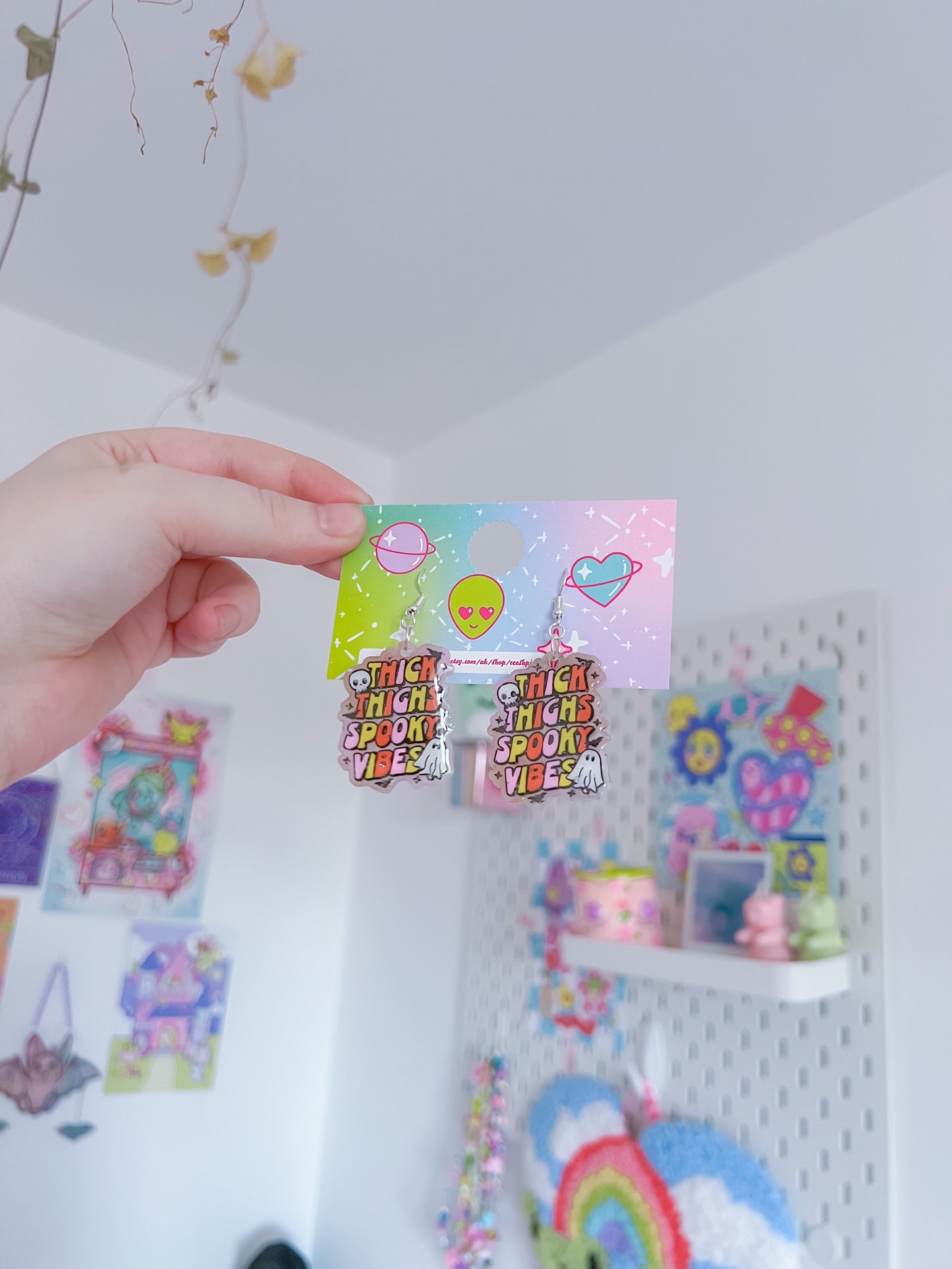 Thick thighs spooky vibes earrings