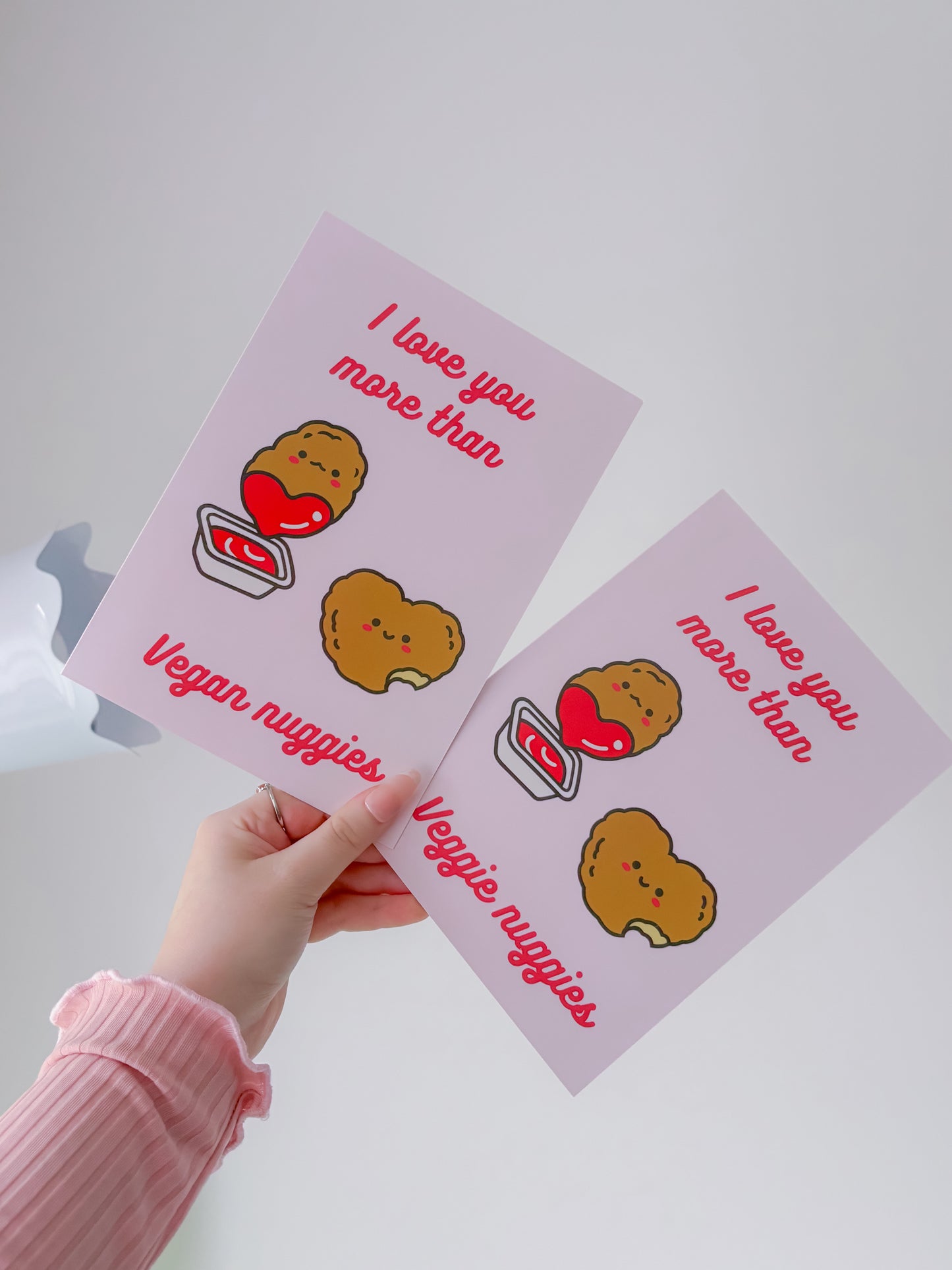 Meat free nuggies greetings card