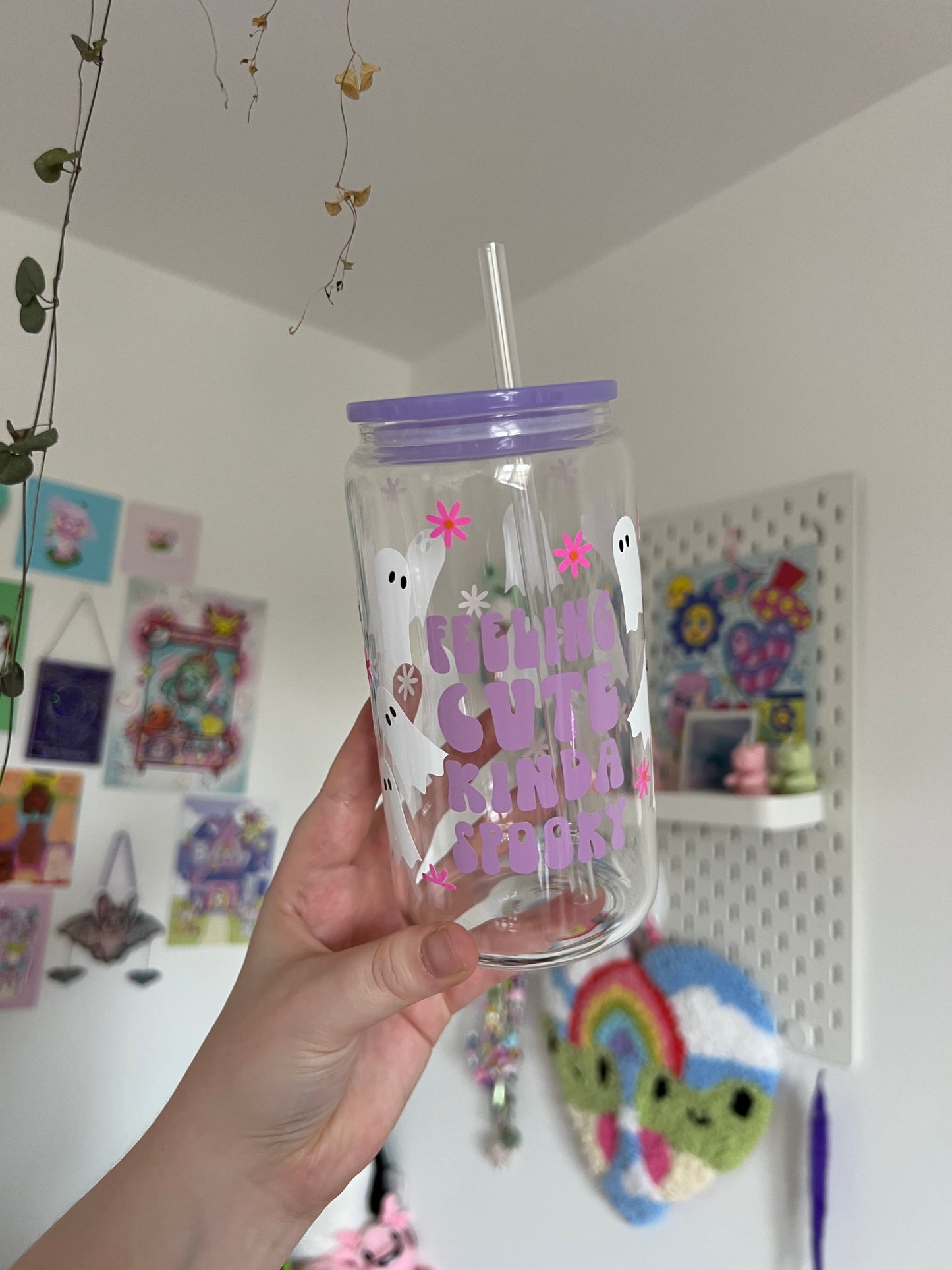 Feelin cute kinda spooky ghost Libbey glass