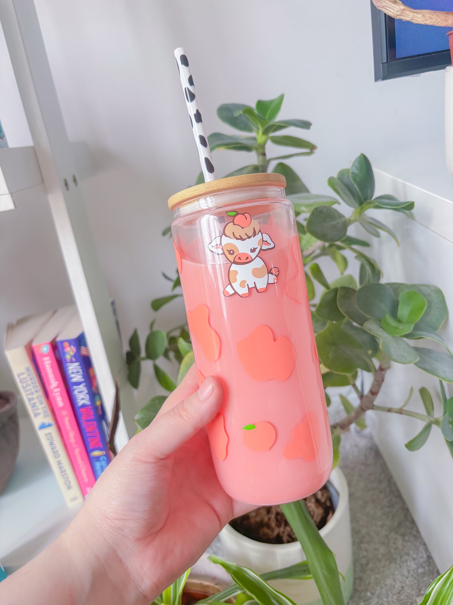 Fruit cow Libbey glass can