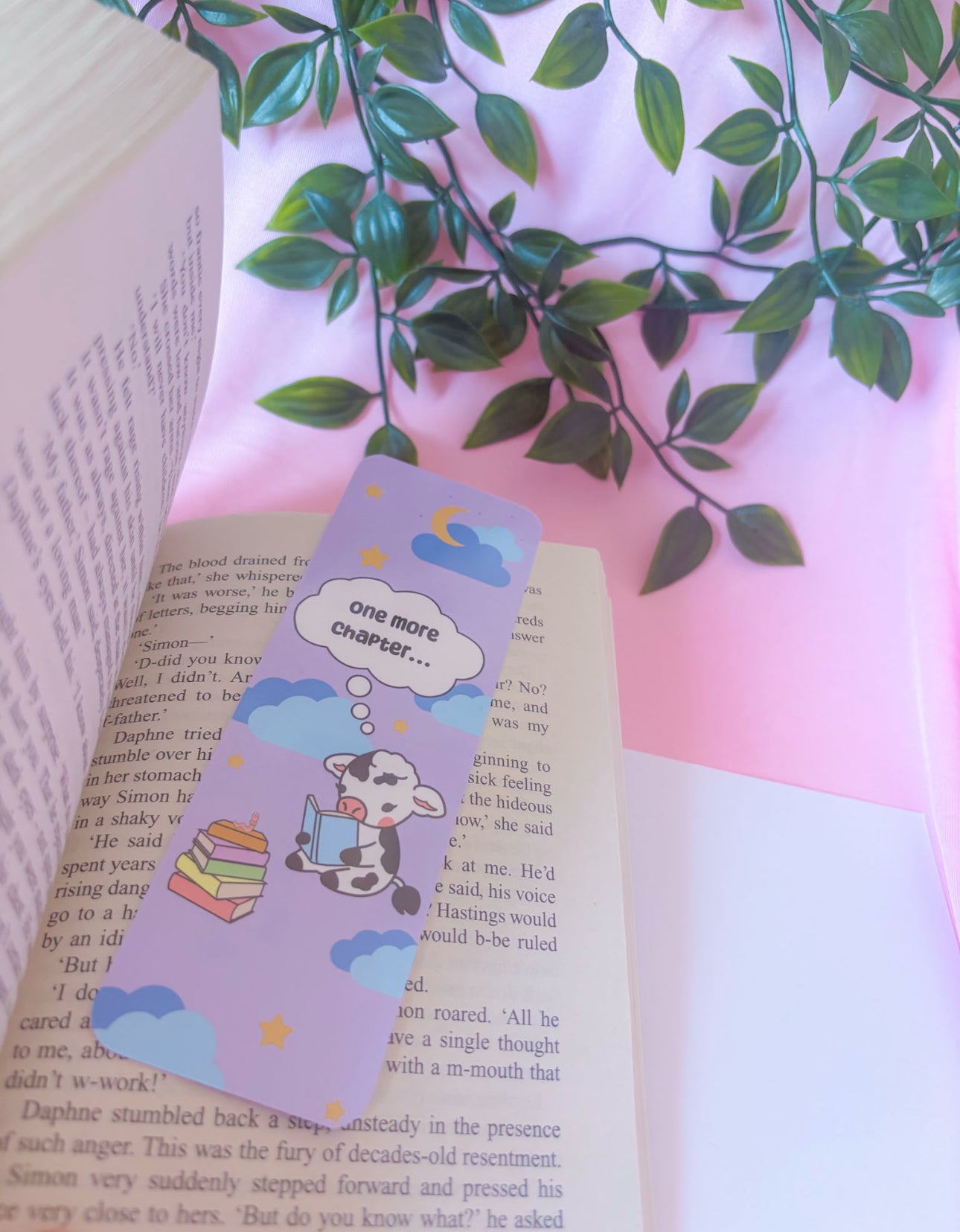 Bookish cow bookmark