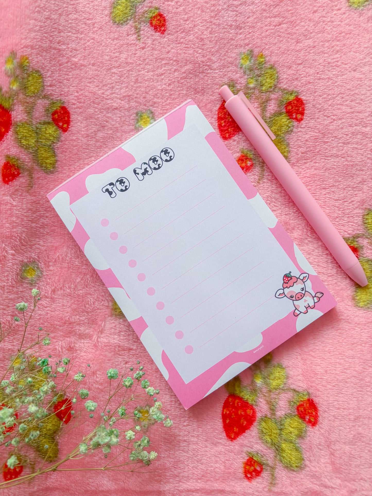 Strawberry cow notepad