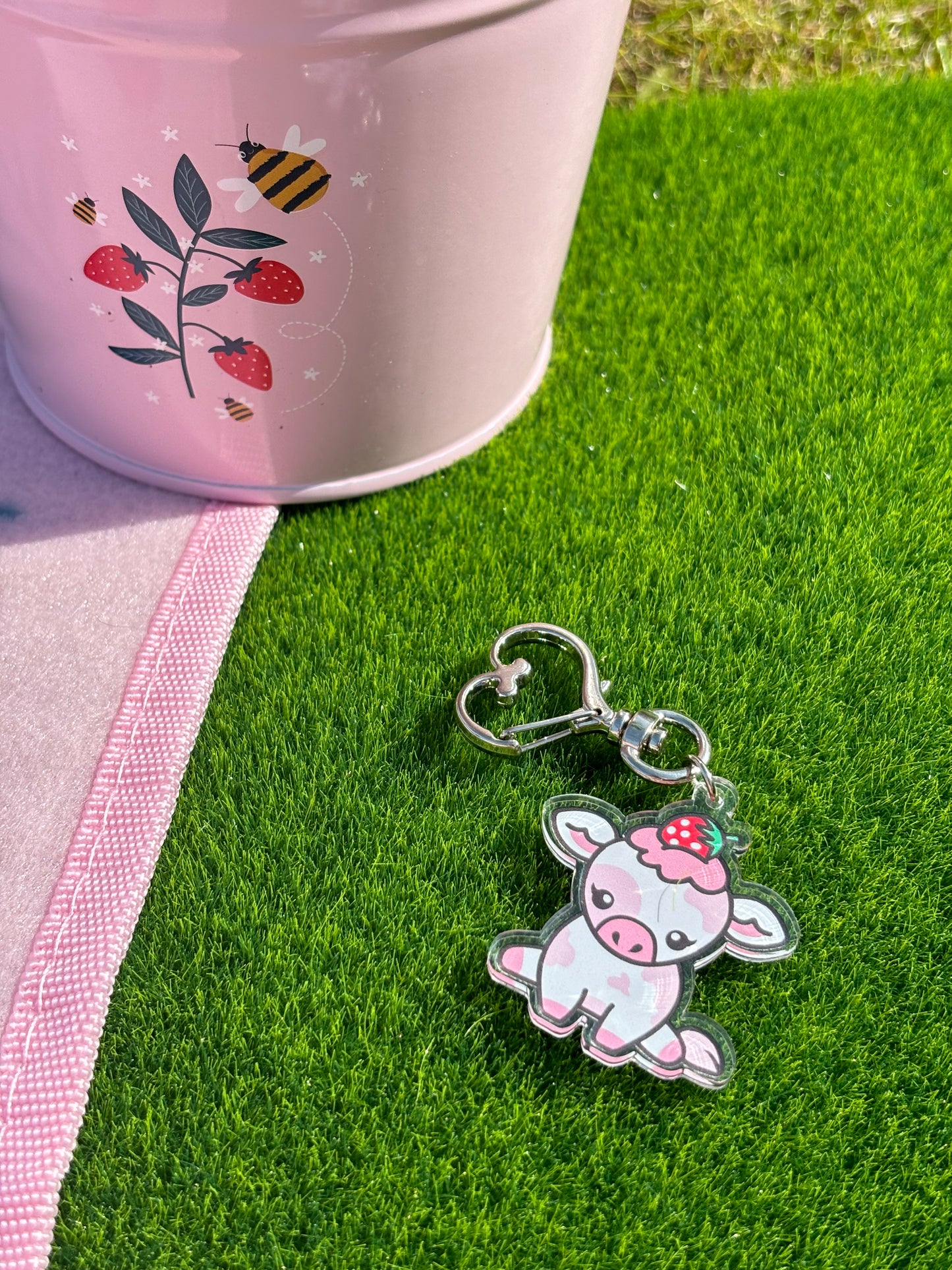 Acrylic cow keyring - 10 options!