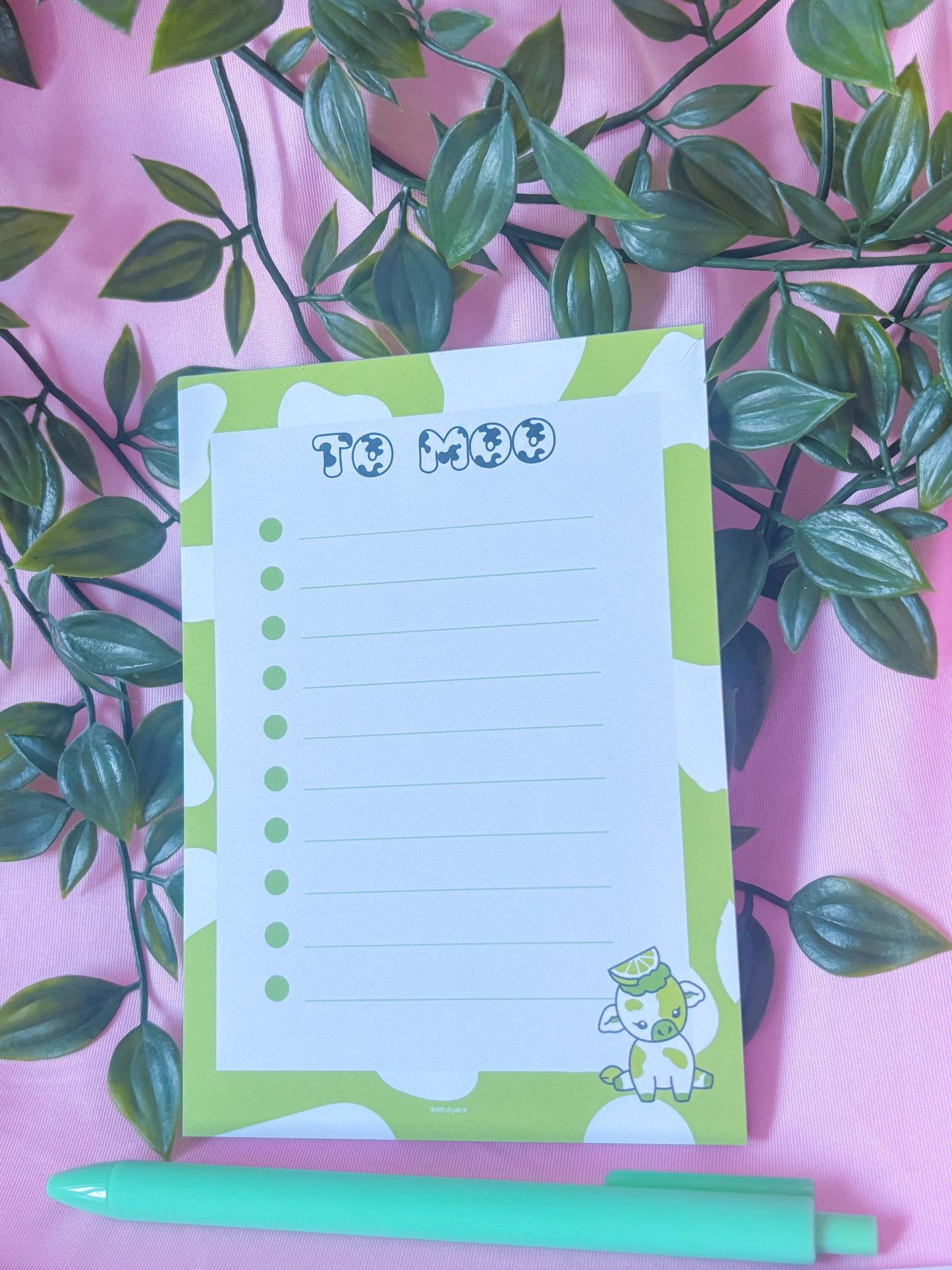 Lime cow notepad