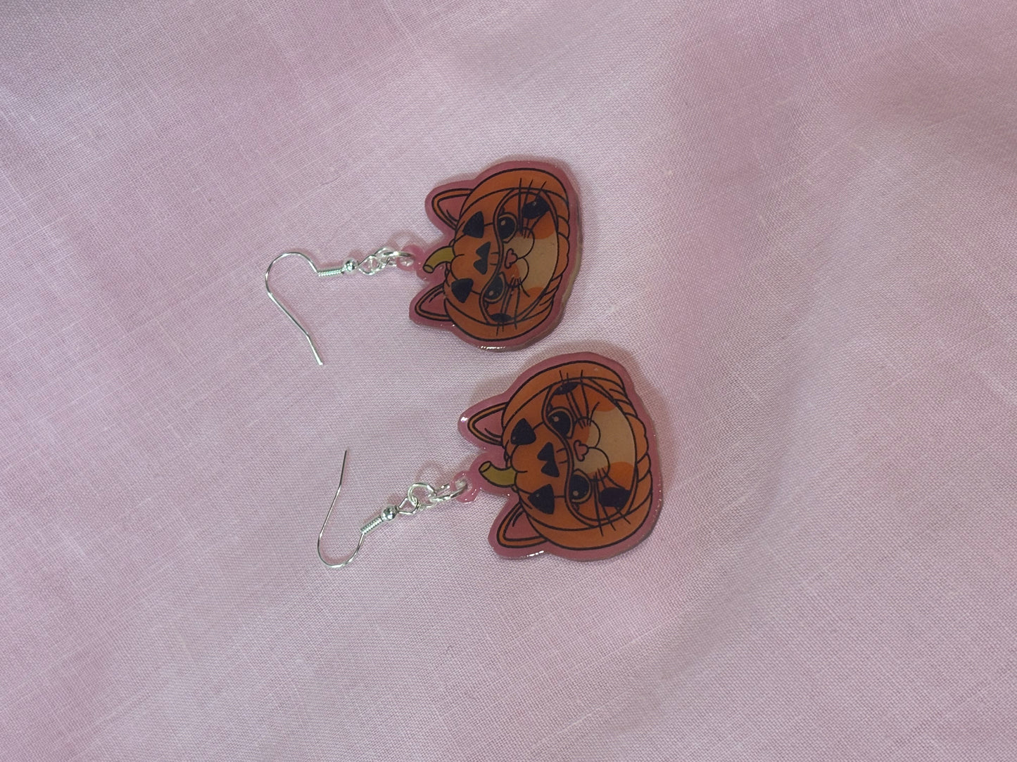 Pumpkin cats earrings