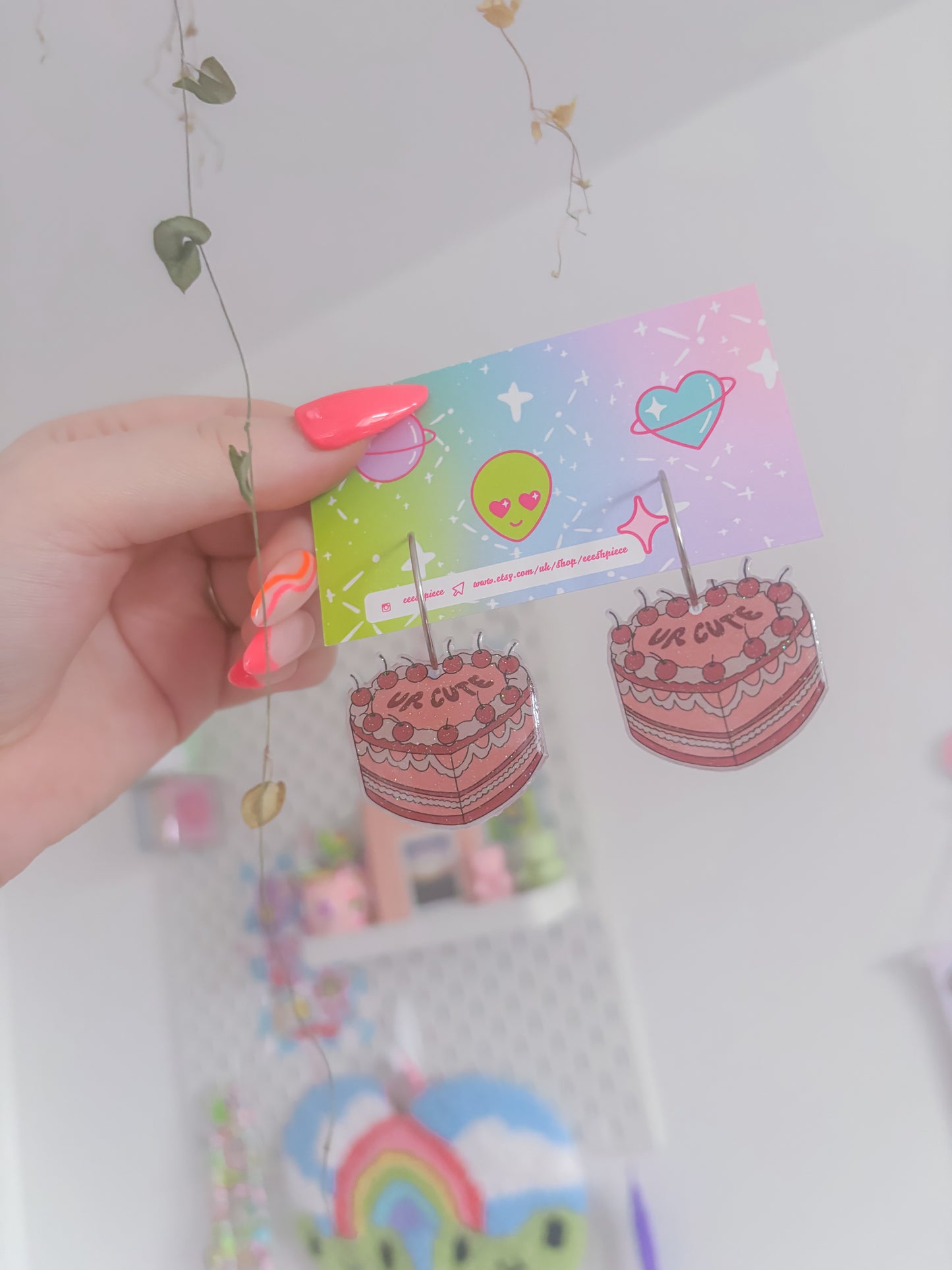 Ur cute retro cake earrings