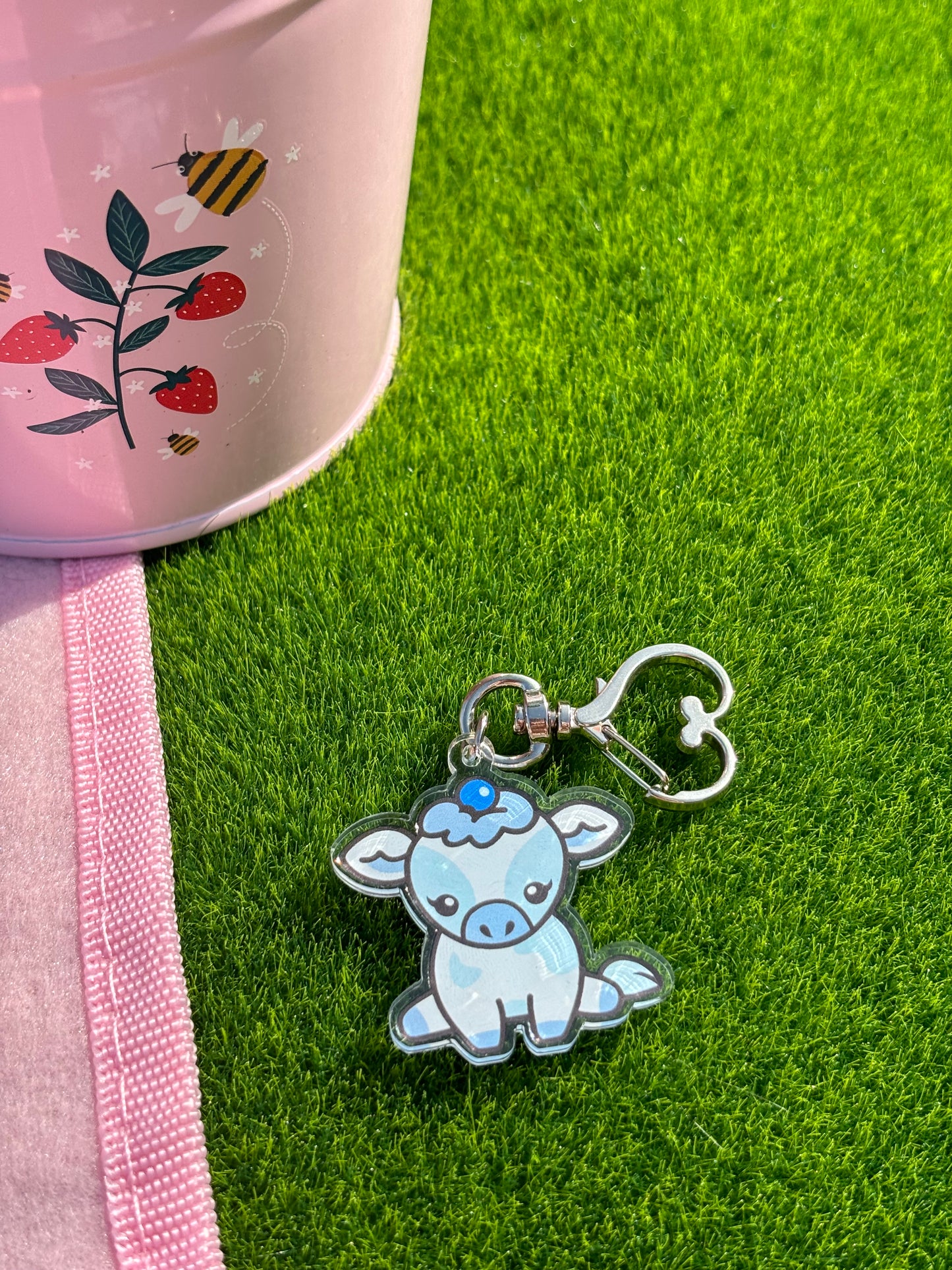 Acrylic cow keyring - 10 options!