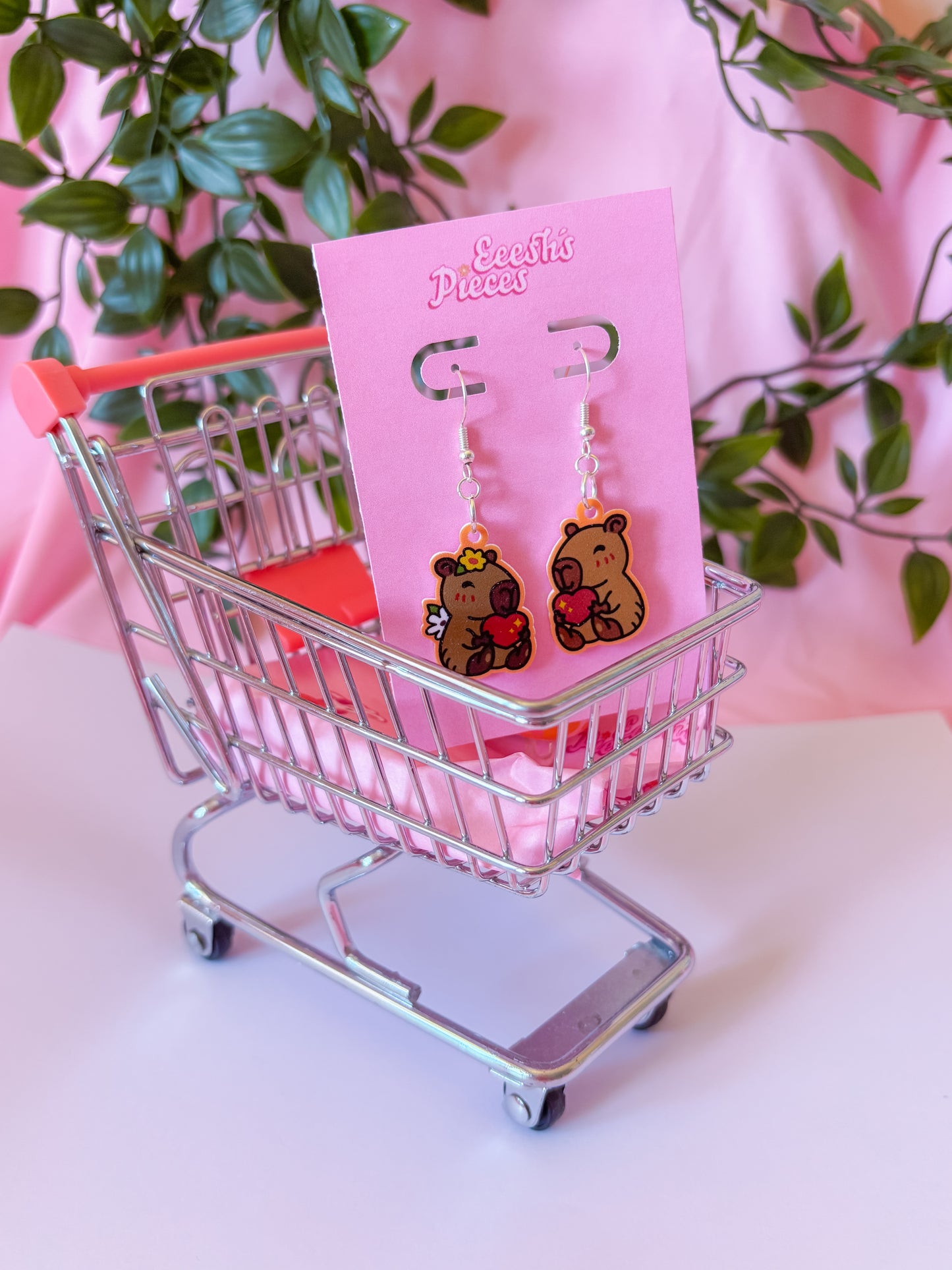 Capybara love earrings