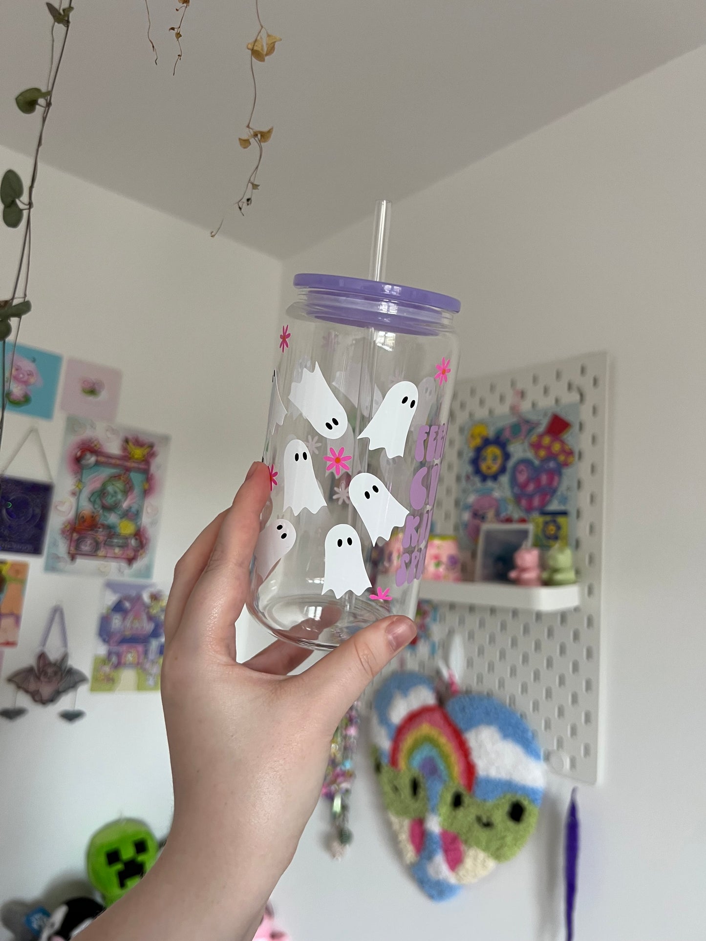 Feelin cute kinda spooky ghost Libbey glass