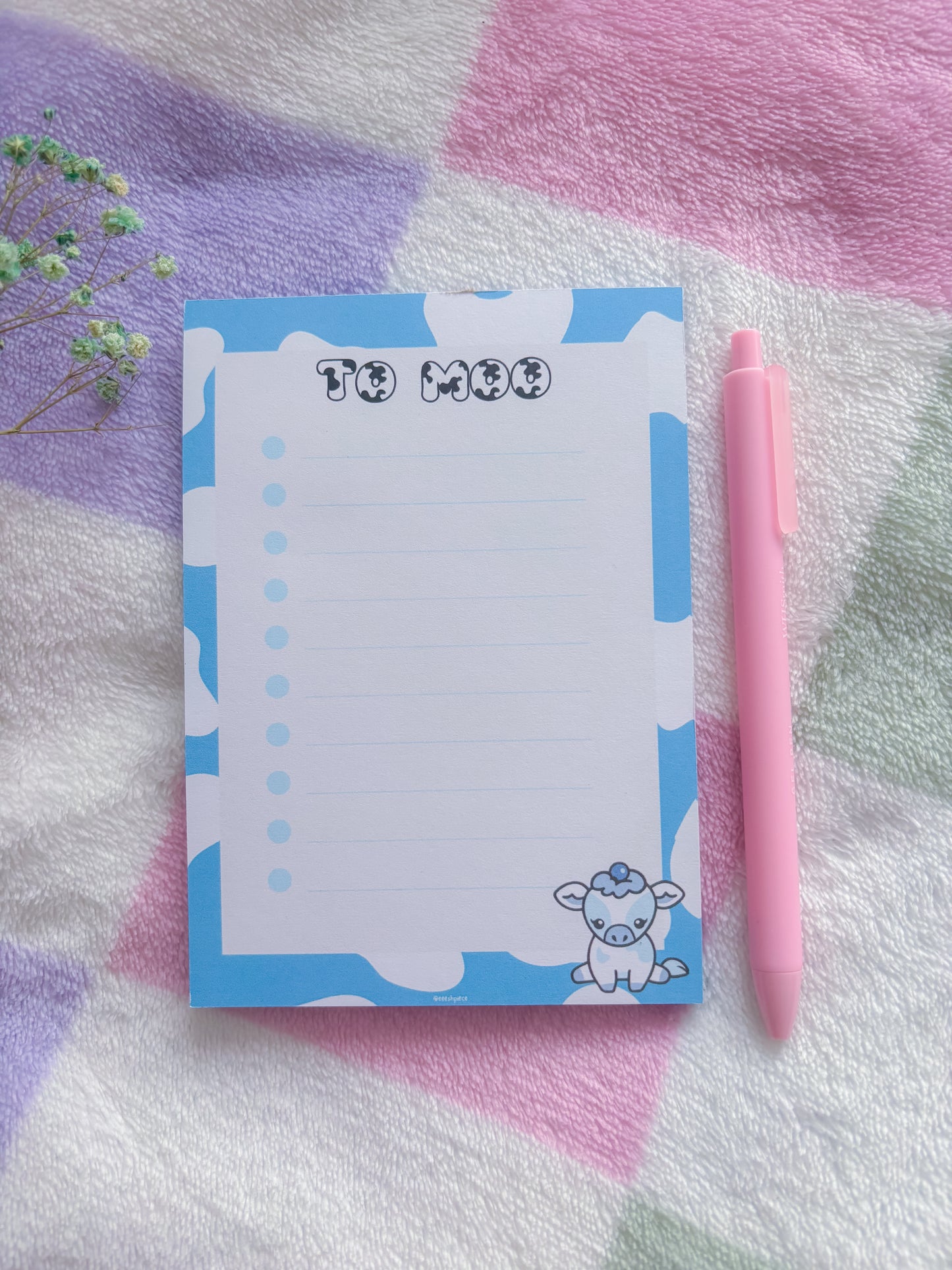 Blueberry cow notepad
