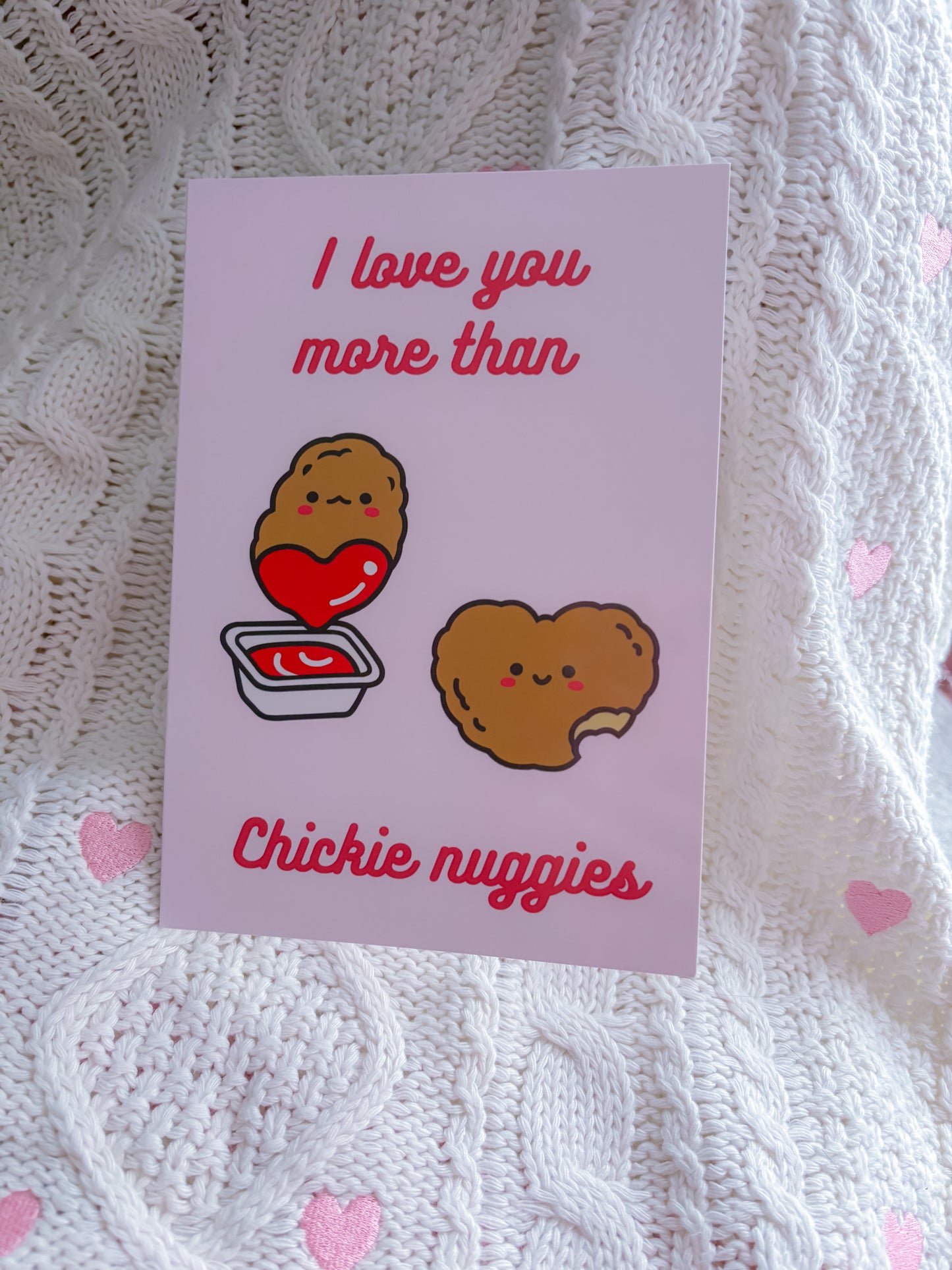 Meat free nuggies greetings card