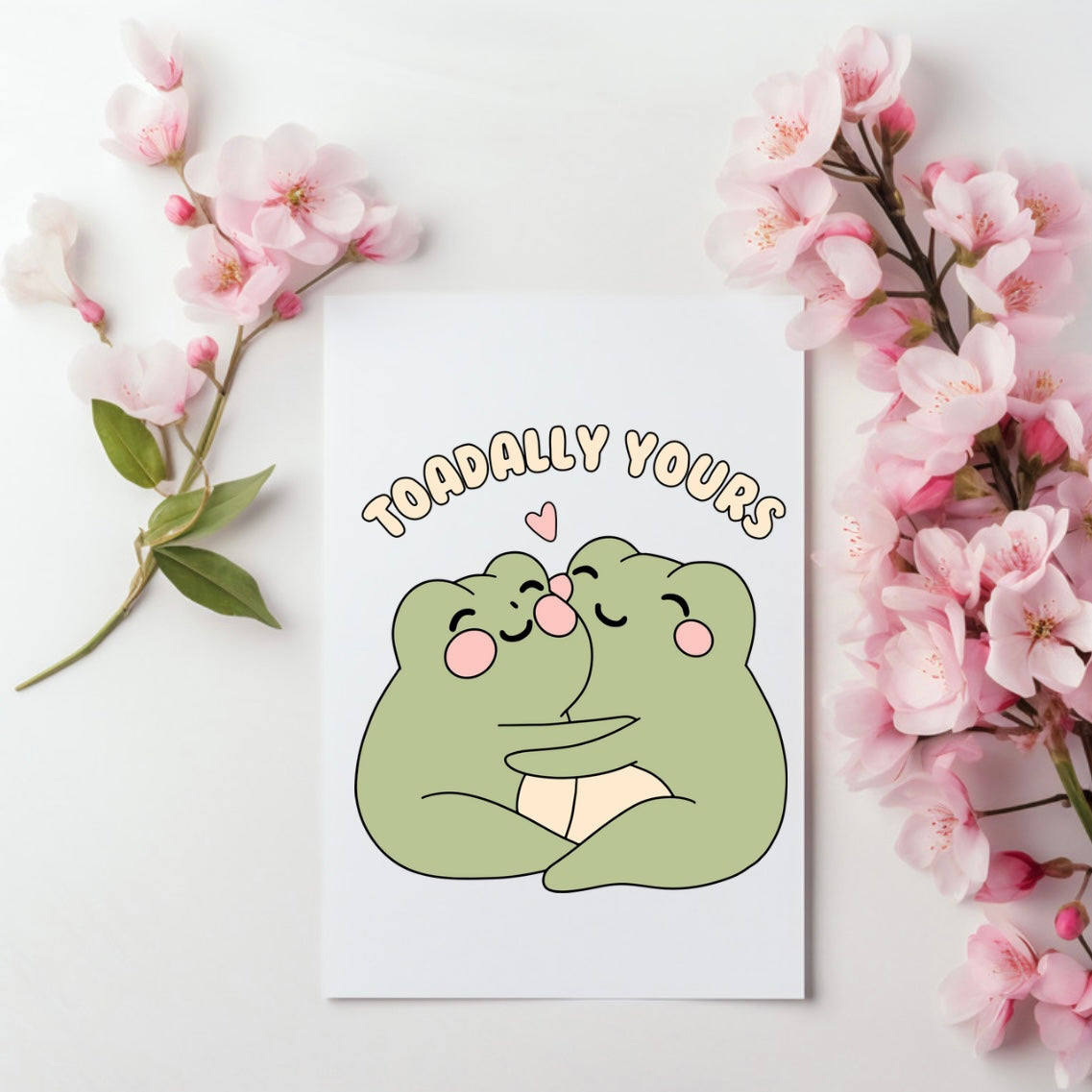 ‘Toadally yours’ froggie greetings valentines card