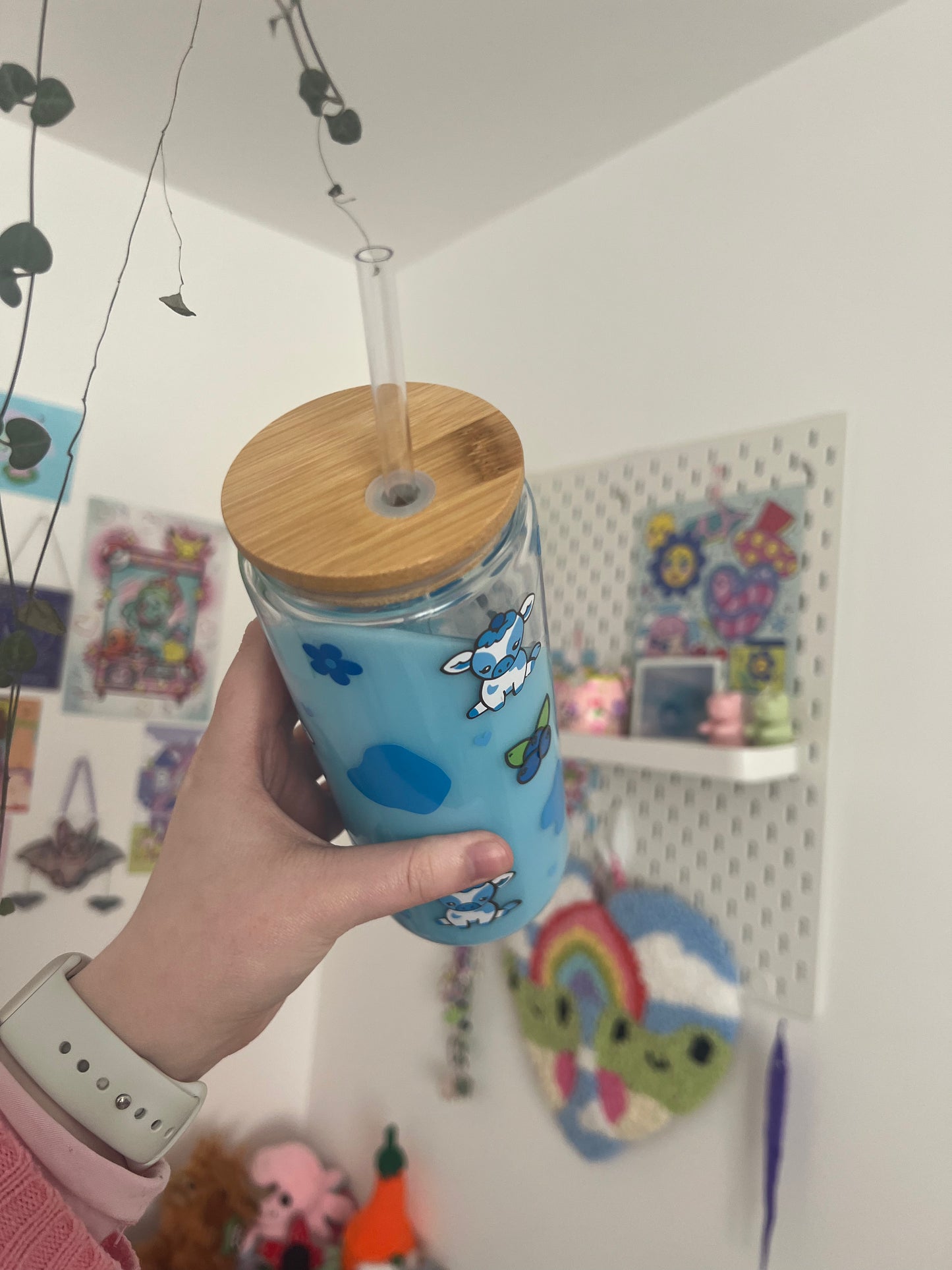 Fruit cow Libbey glass can